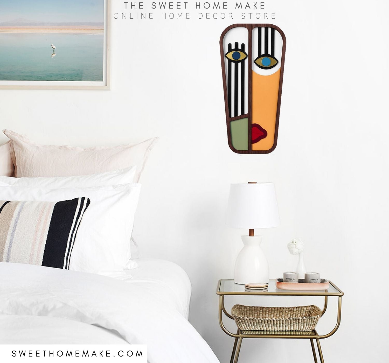 Abstrakte Gesichter durch Picasso Gemälde für Wanddeko Holz