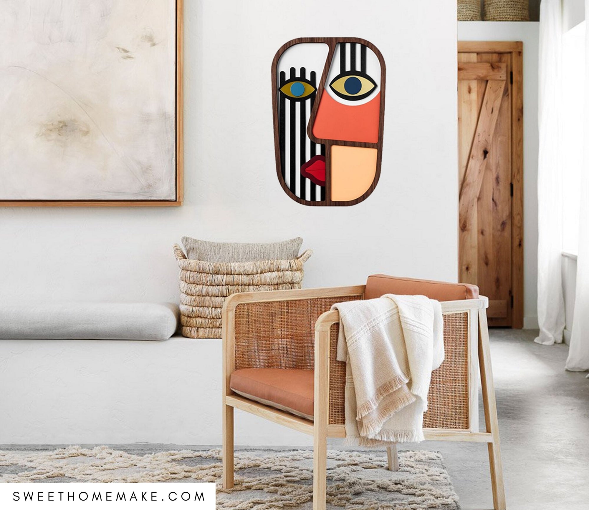Abstrakte Gesichter und Afrikanische Masken zur Wanddeko Holz