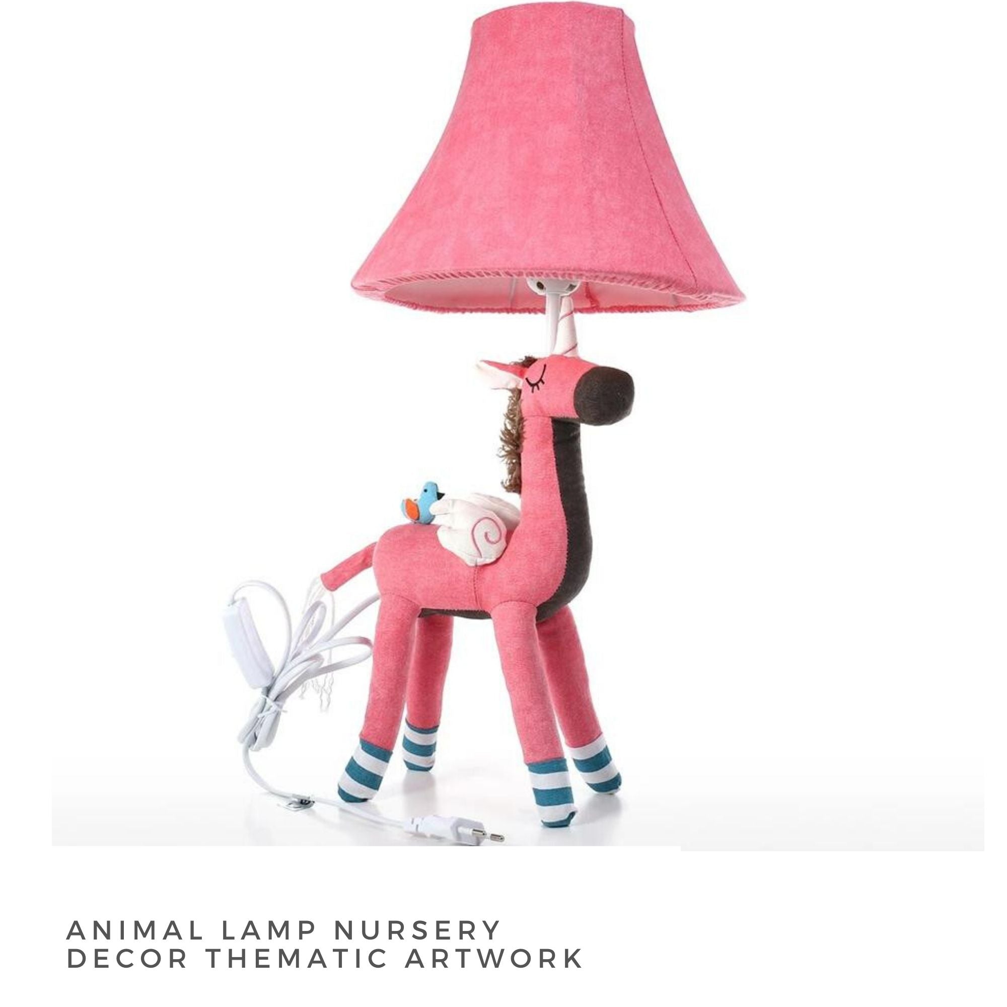 Aesthetic Animal Lamps Nursery Decor with Cute Thematic Artwork