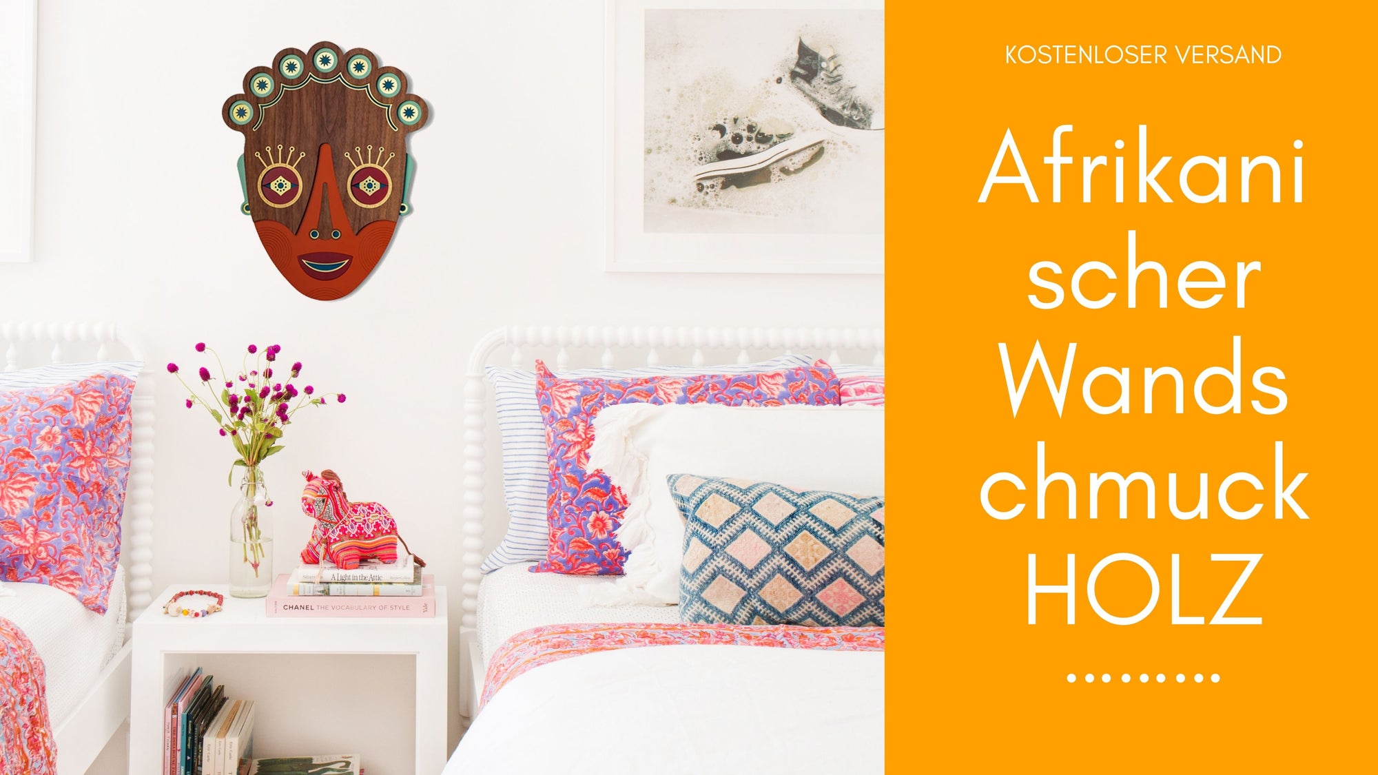 Afrikanischer Wandschmuck Tanz der Kulturellen Farbigkeit mit Holz Wanddekoration