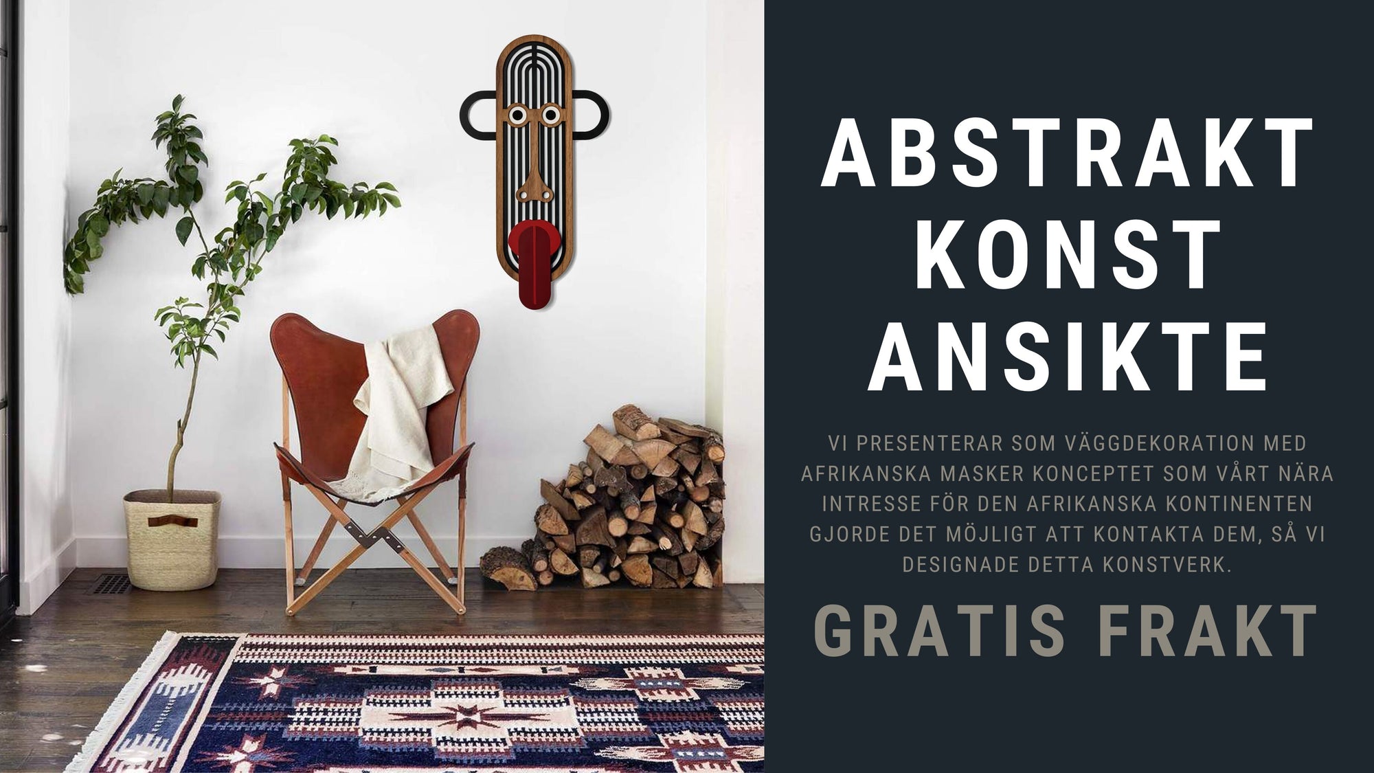 Afrikanska Masker med Abstrakt Konst Ansikte väggdekoration