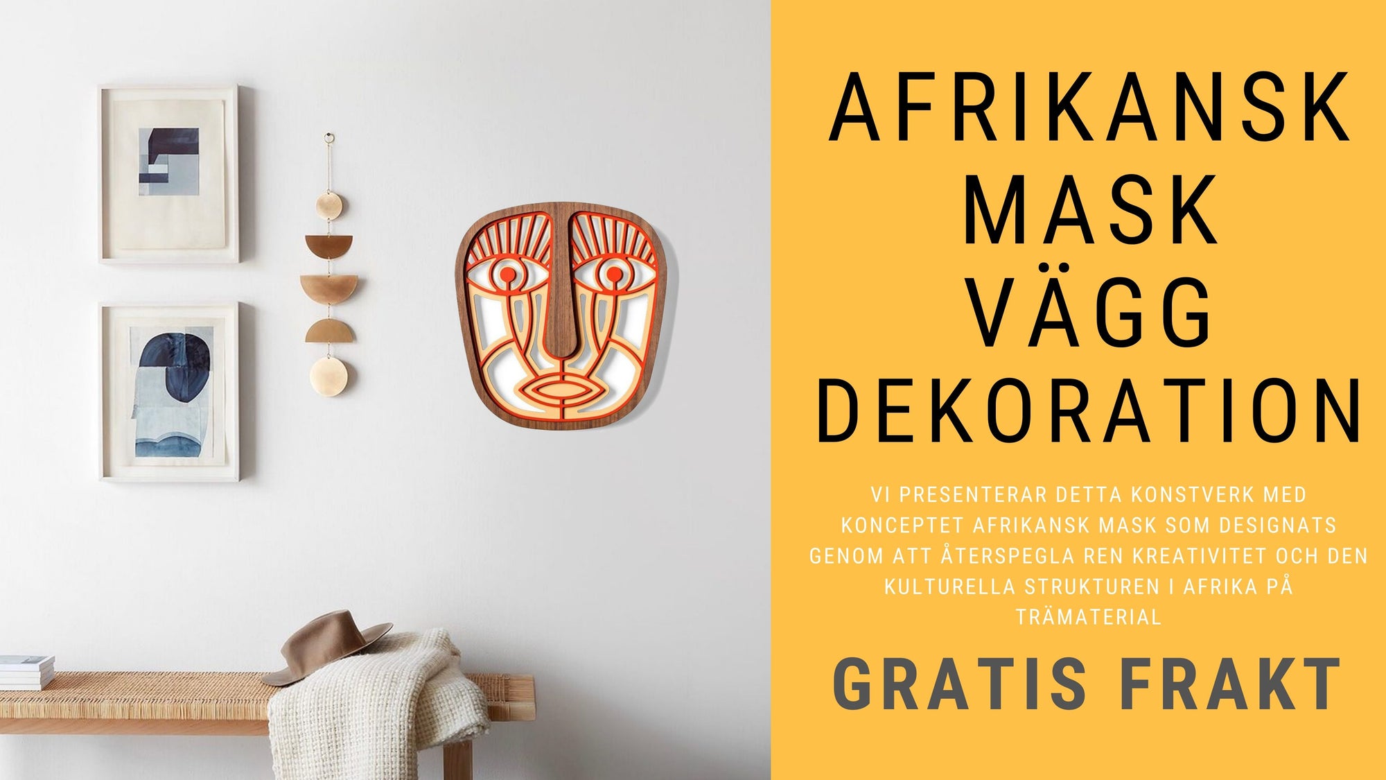 Afrikanska Masker väggdekoration inspirerad Abstrakt Konst Ansikte