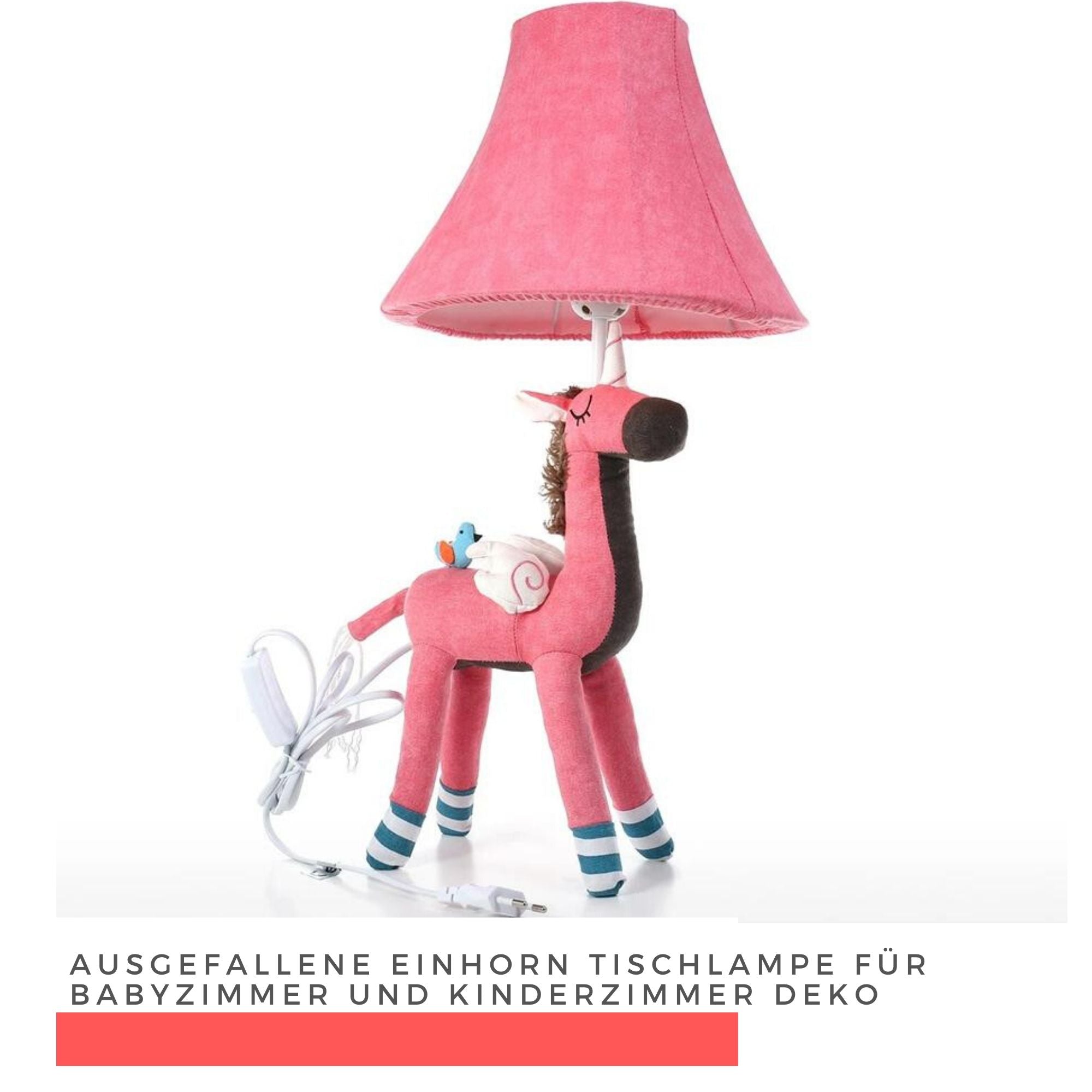 Ausgefallene Einhorn Tischlampe für Babyzimmer und Kinderzimmer Deko
