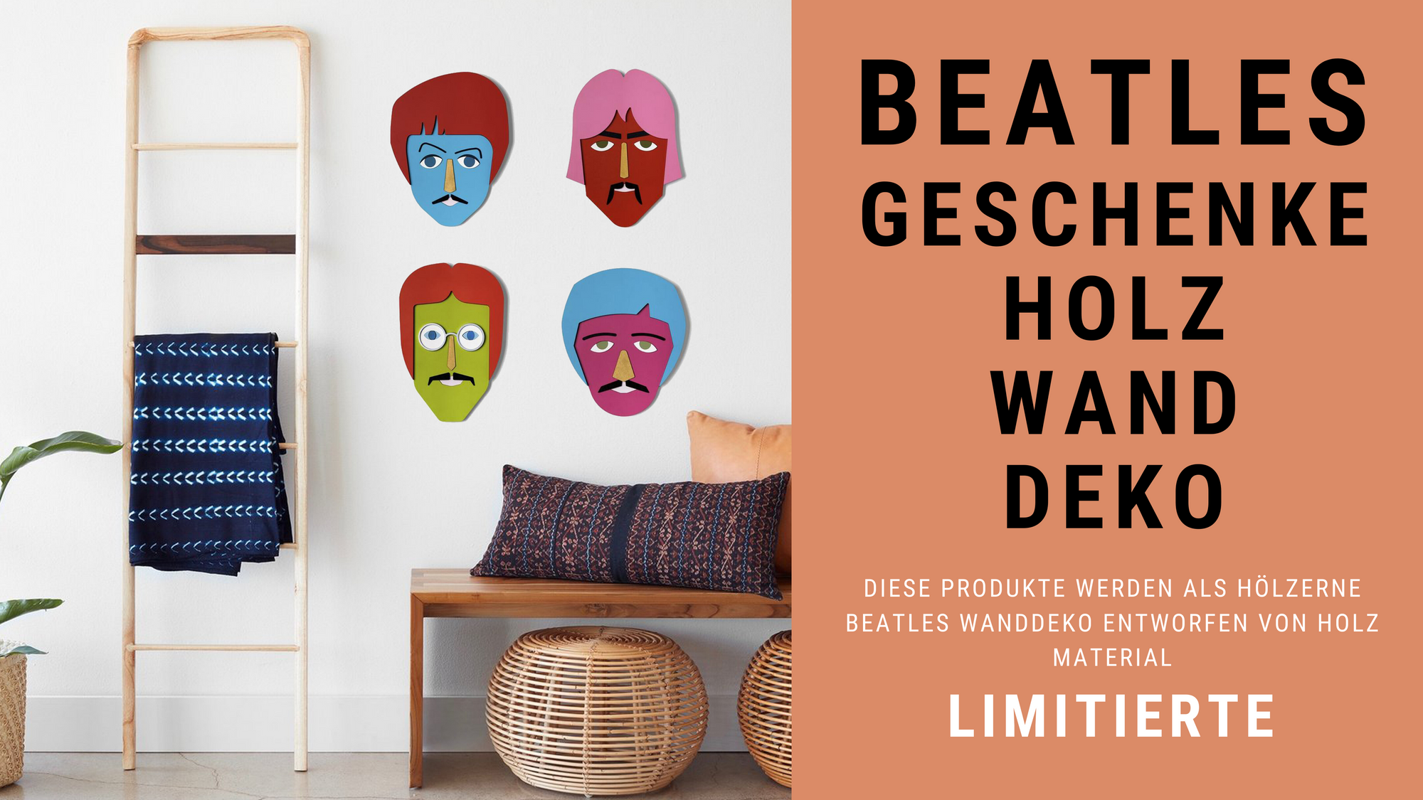 Beatles Geschenke als Holz Wanddeko Wohnaccessoires