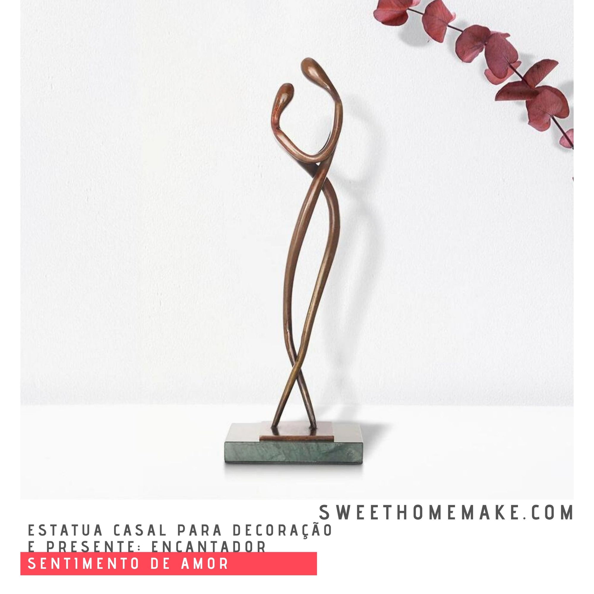 Estatua Casal para Decoração e Presente_ Encantador Sentimento de Amor