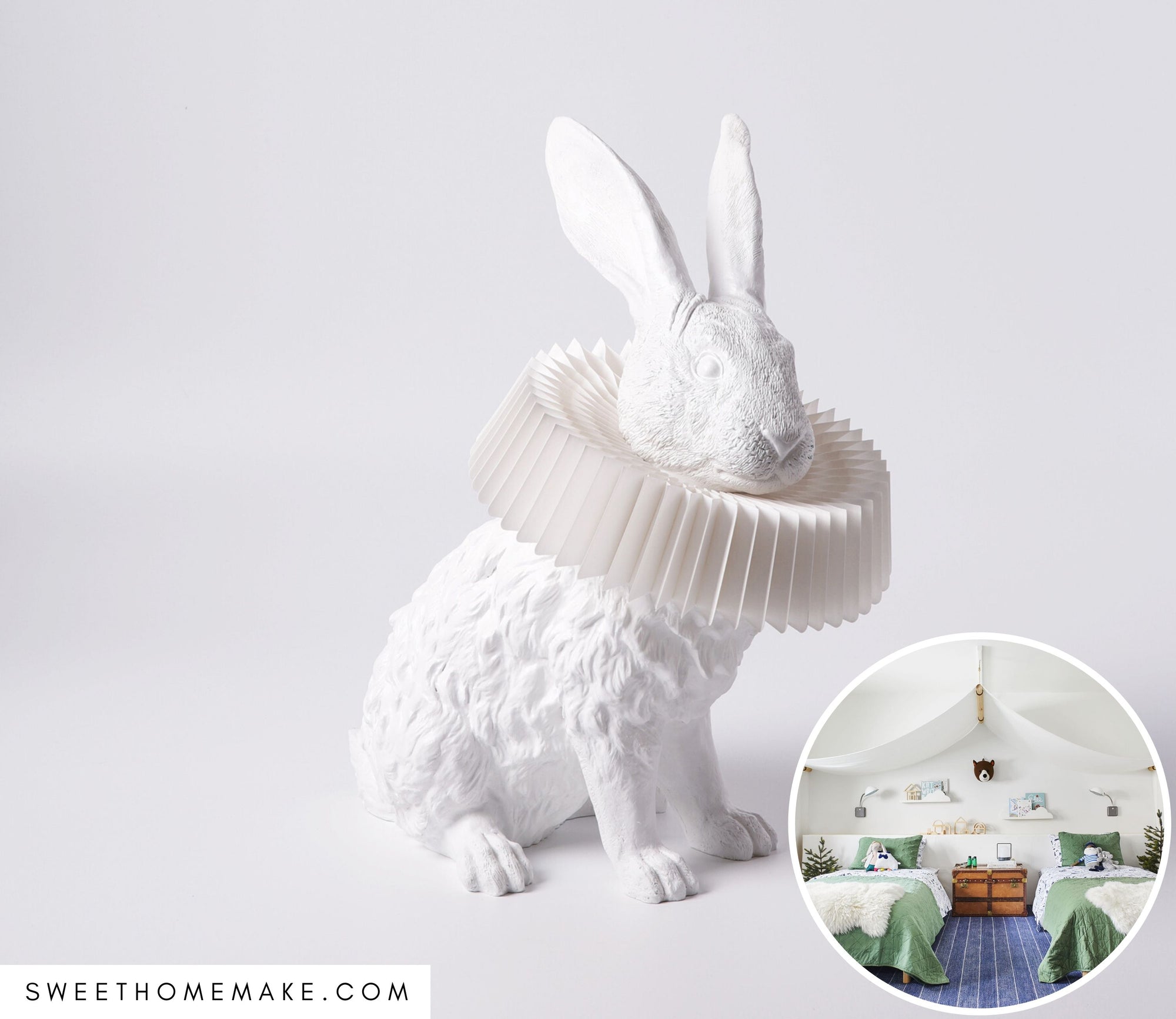 Hasenlampe Kinderzimmer mit Skulptur Dekoartikel