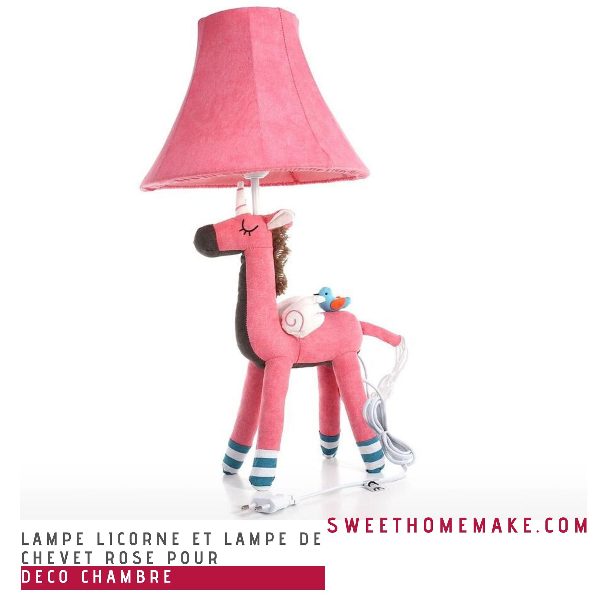 Lampe Licorne et Lampe de Chevet Rose pour Deco Chambre