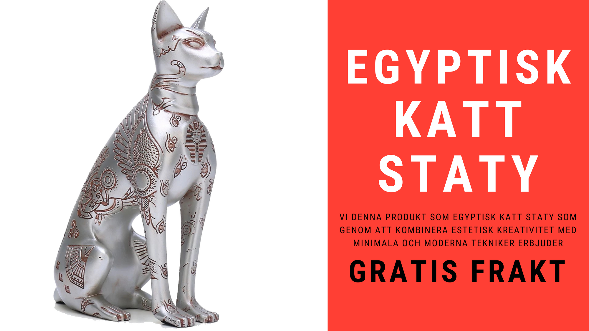 Minimal Egyptisk Katt Staty för Skulpturer Inredning Kattmotiv Prydnad