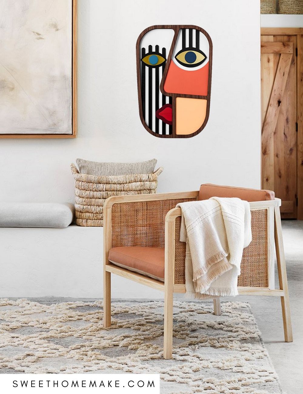 Picasso Ansikte i Trä till Väggdekoration