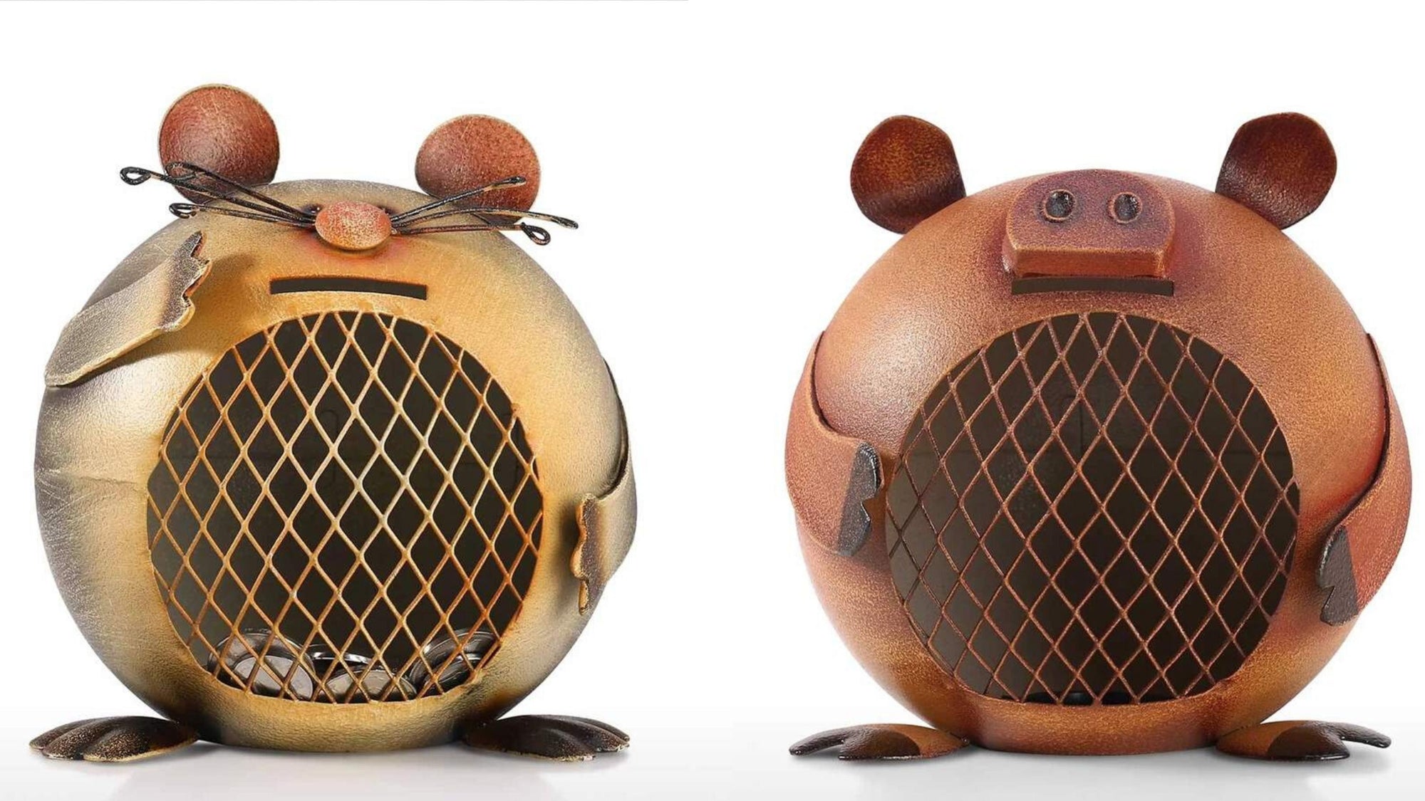Piggy Bank For Kids with Pig and Cat Figurines Creative Emotional Development in Room-Home Decor