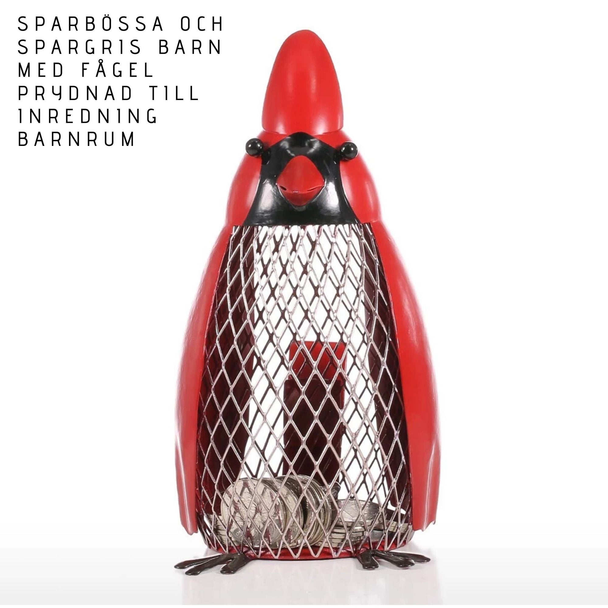 Sparbössa och Spargris Barn med Fågel Prydnad till Inredning Barnrum