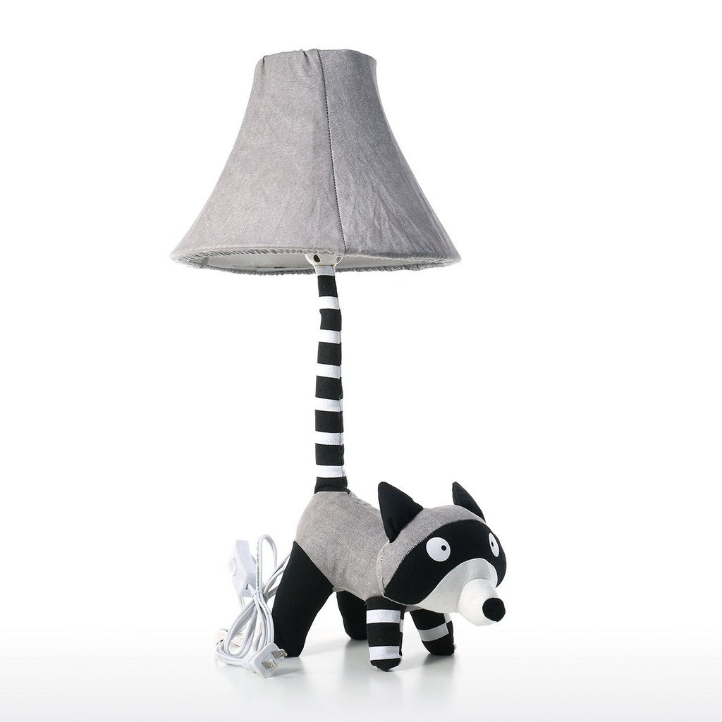 Spielzeug und Tischlampe mit Waschbär für Schlafzimmer