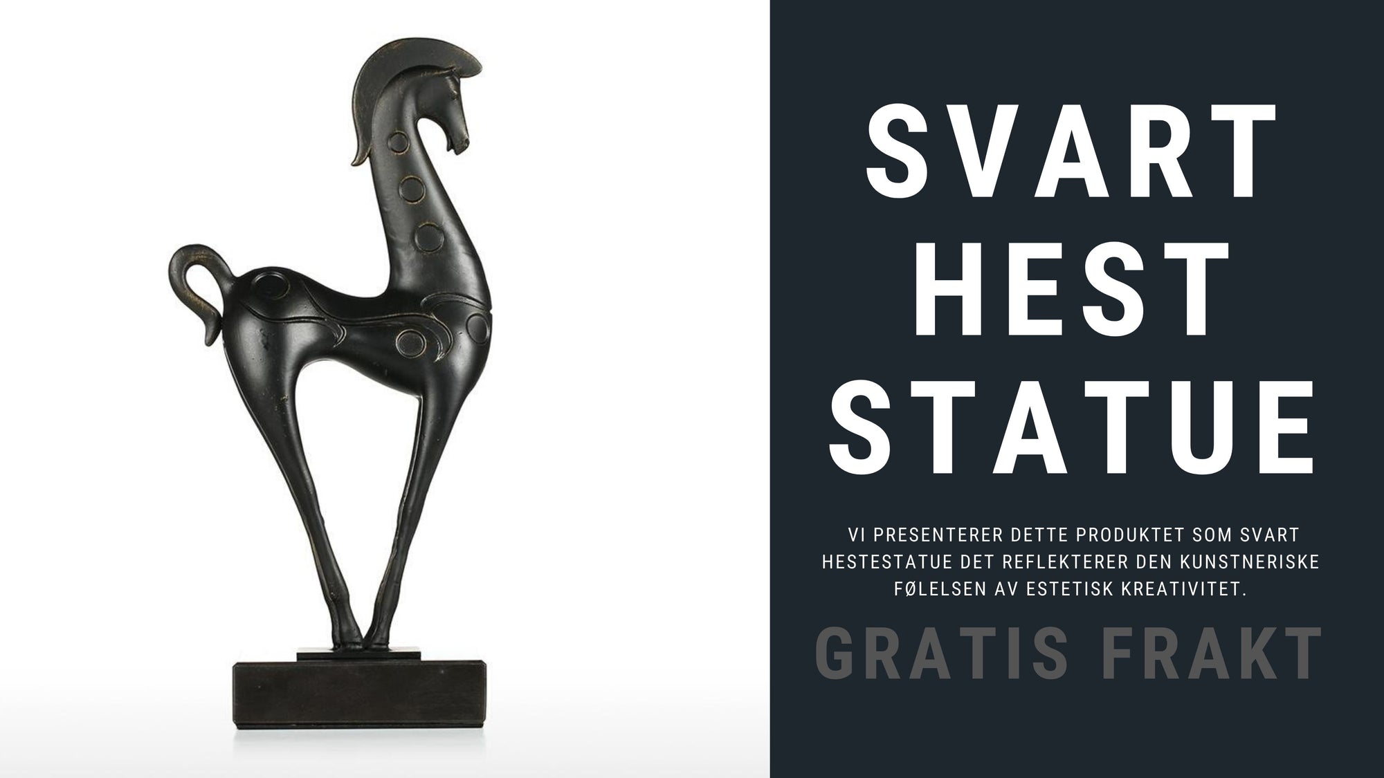 Svart Hestefigurer og Statue Pynt til hjemmet nettbutikk