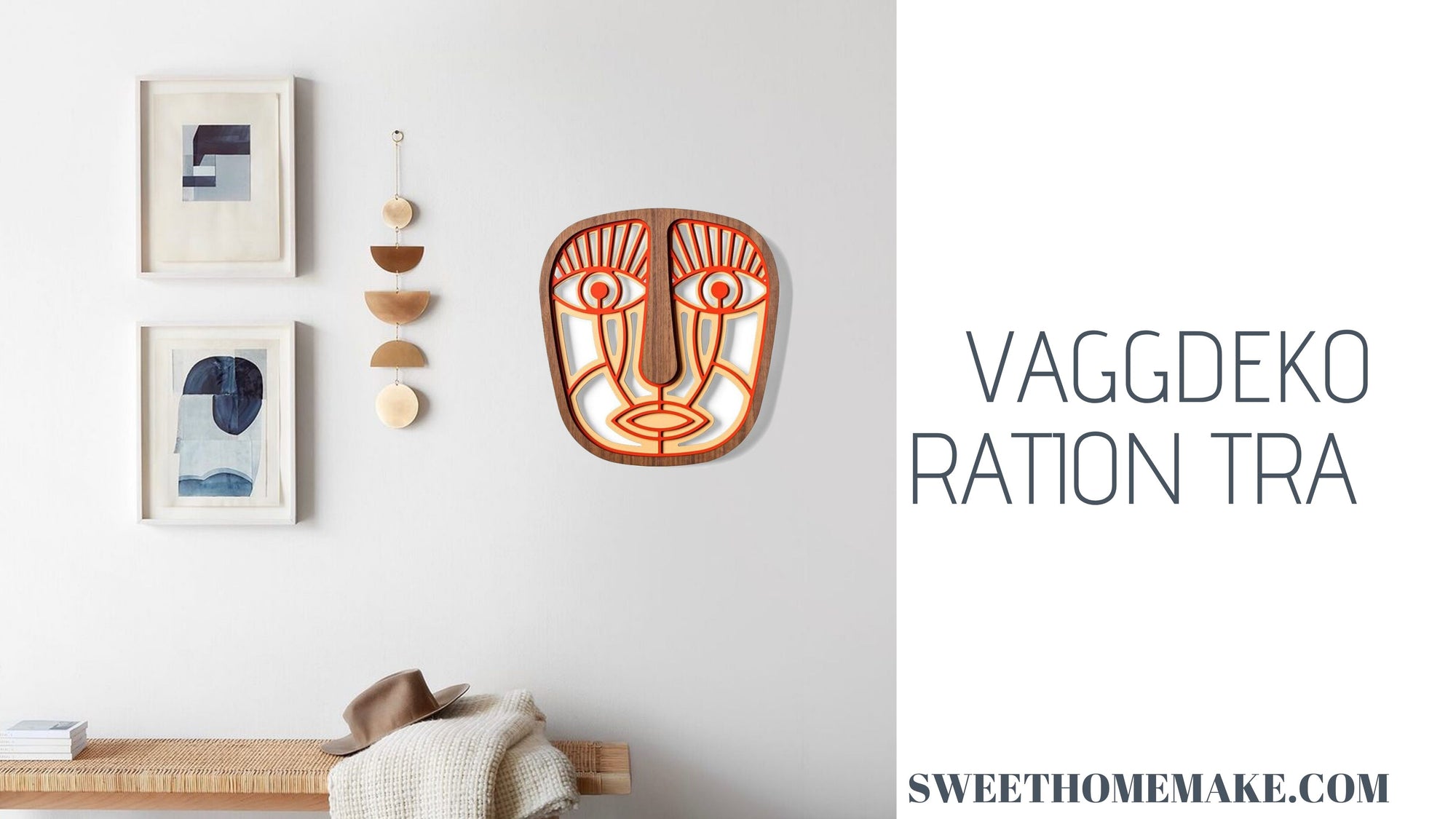 Väggdekoration Trä med Abstrakt Målning für inredning inspiration