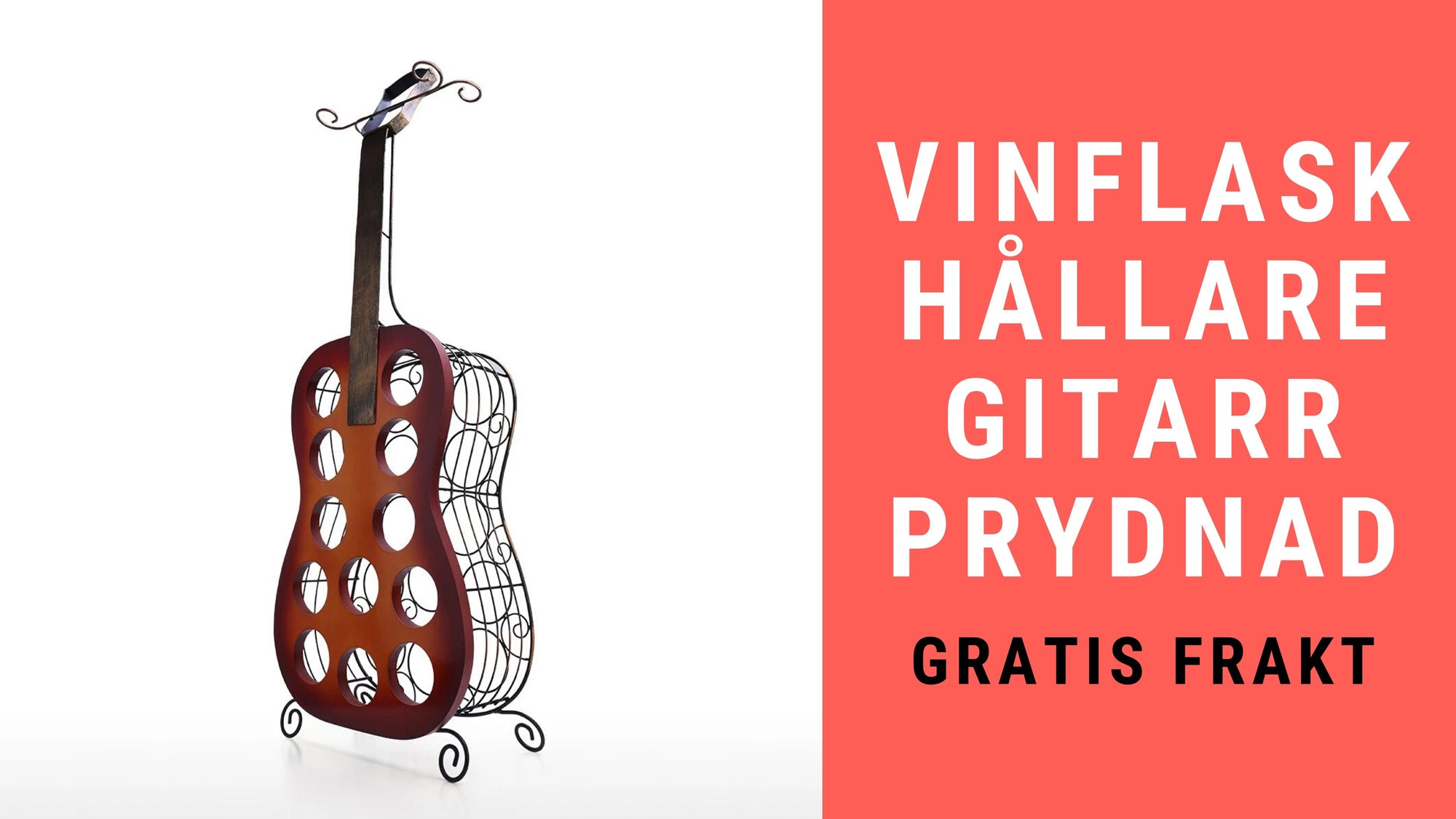 Vinflaskhållare till 9 eller 12 Vinflaska Gitarr Prydnad