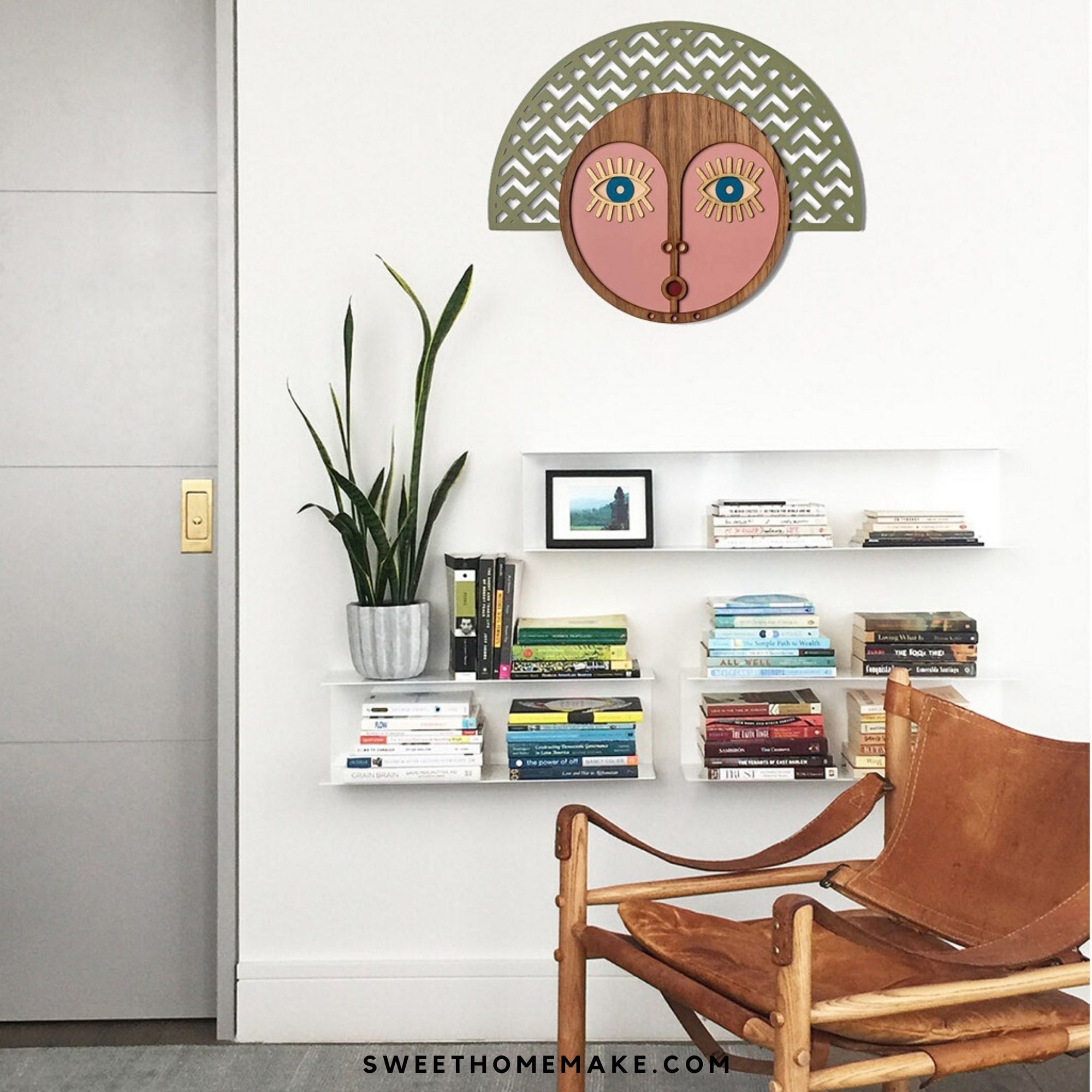 Wanddecoratie Gezicht voor Oud Roze Decoratie in de Woonkamer