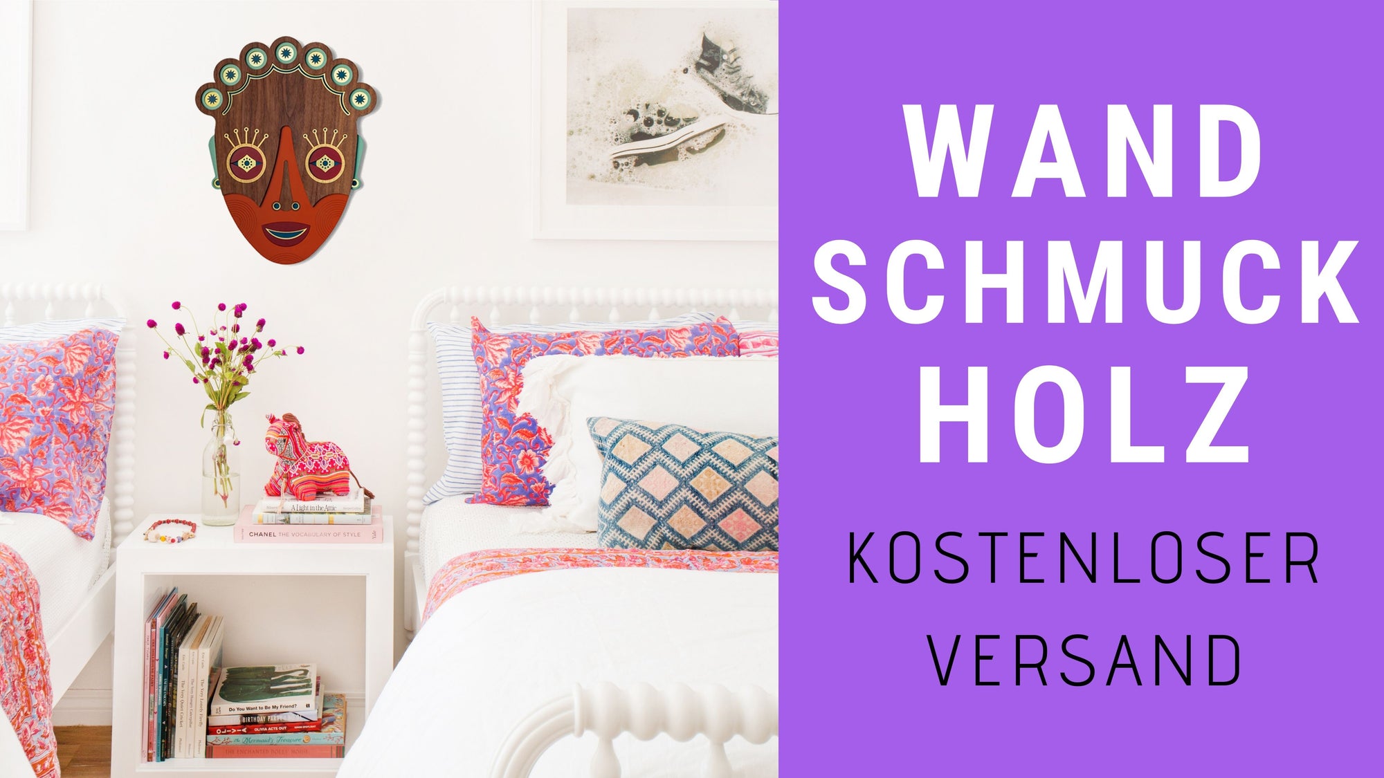 Wandschmuck Holz mit Afrikanische Masken Wohnaccessoires