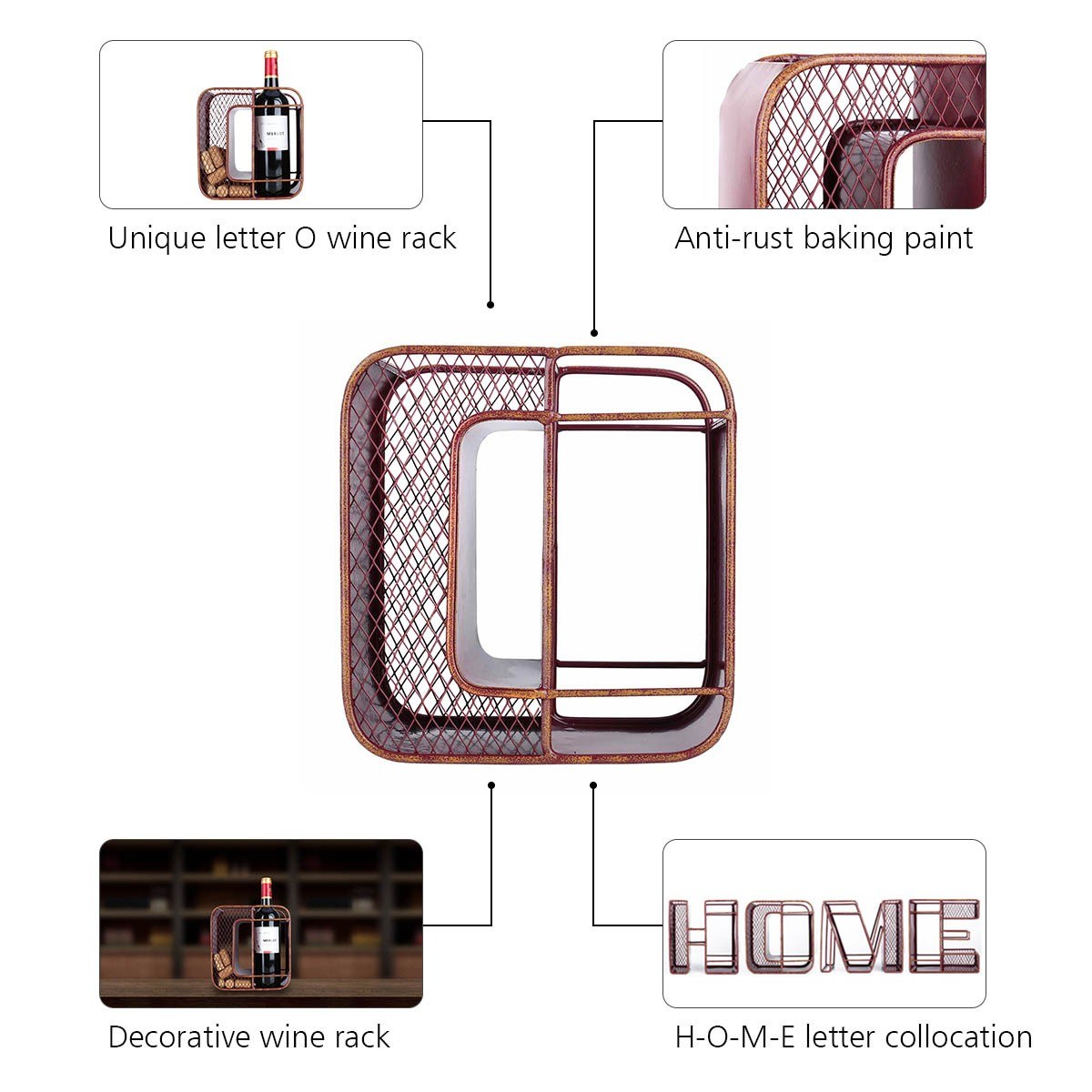 Letter "O" is a decorative items to your single wine bottle holder