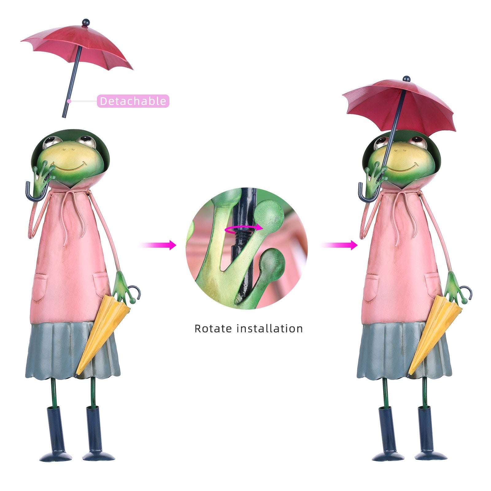 Funniest frog ornament figurine with an umbrella you've ever seen!