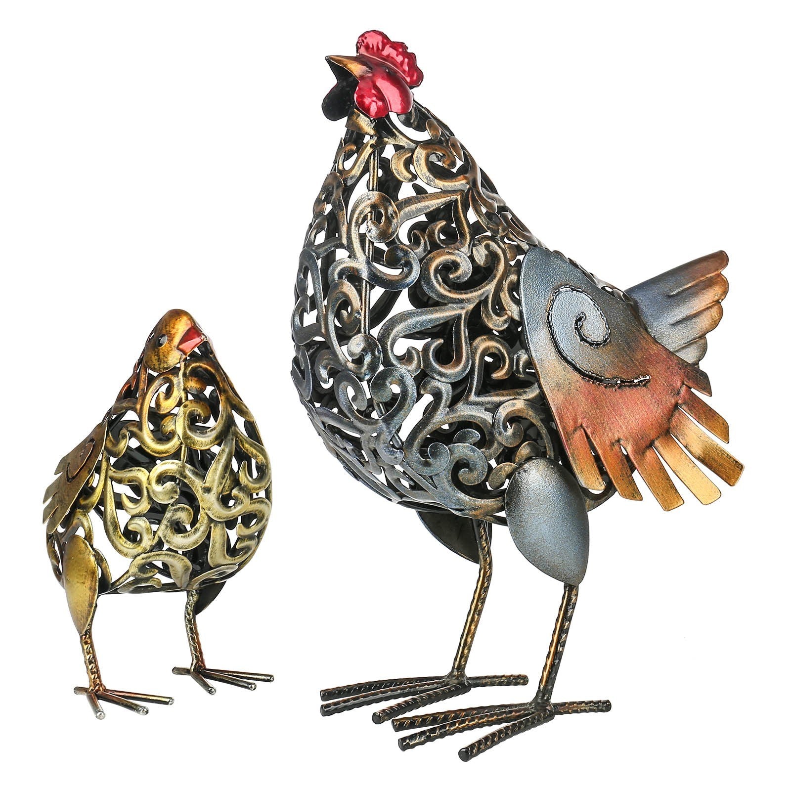 Our metal rooster sculpture is perfect for your garden or yard decor