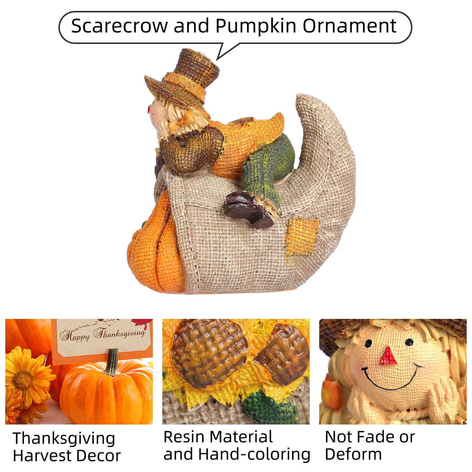 Small pumpkin ornament boy that reminds you of harvest & thanksgiving