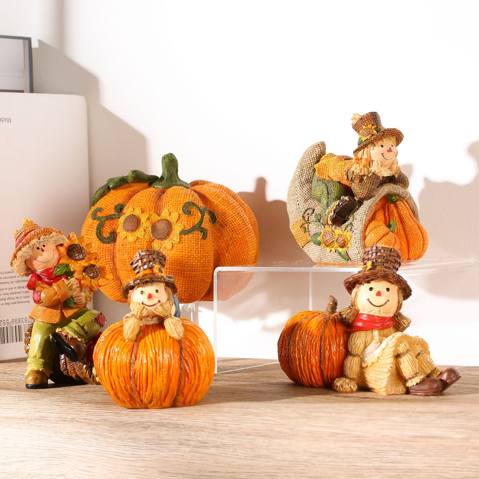 Small pumpkin ornament boy that reminds you of harvest & thanksgiving