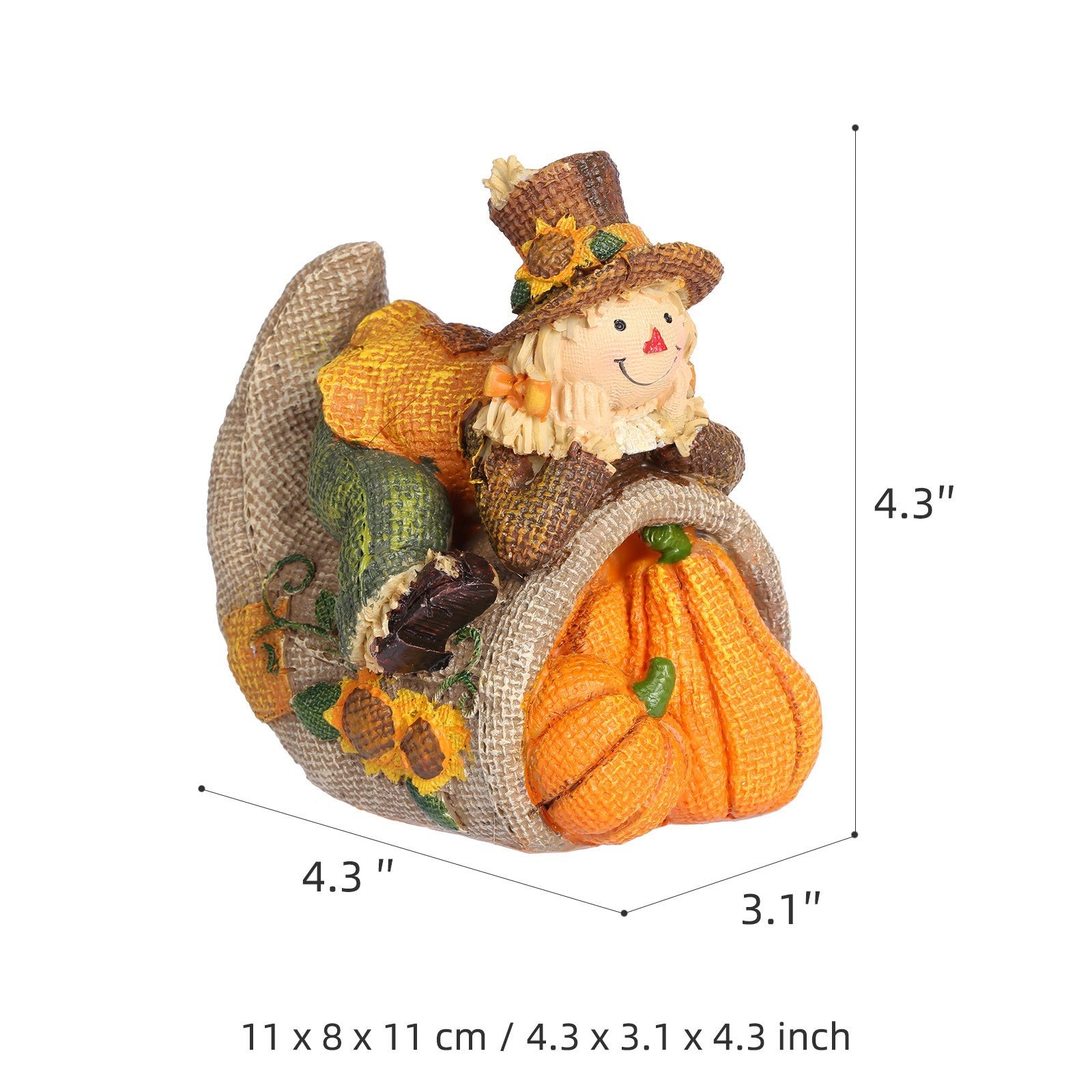 Small pumpkin ornament boy that reminds you of harvest & thanksgiving