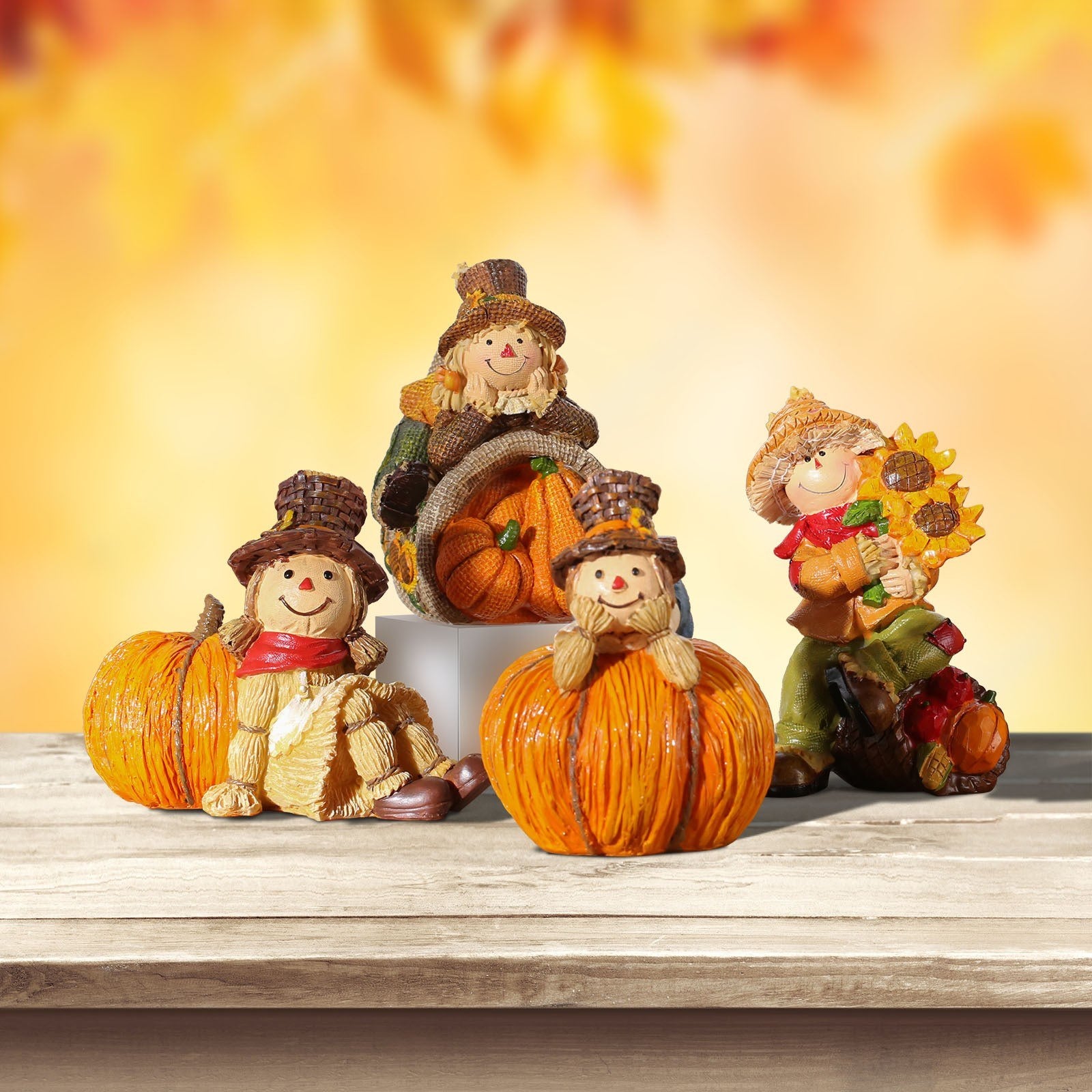 Small pumpkin ornament boy that reminds you of harvest & thanksgiving