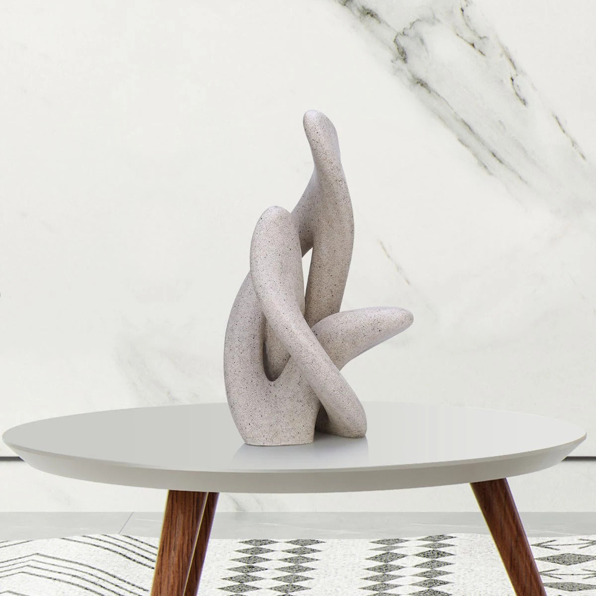 Abstract Geometric and Modern Figurative Sculpture by Resin For Coffee Table Decor