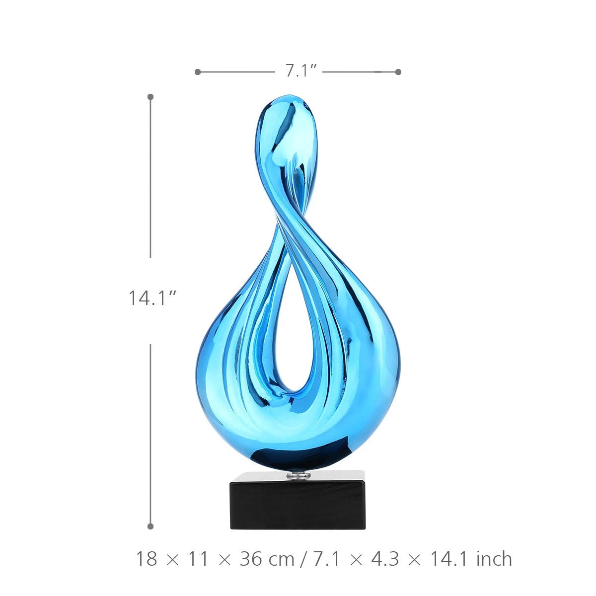 Abstract Sculpture by Resin to Blue Bedroom & Living Room Decor Home Accessories for Housewarming and New Home Gifts