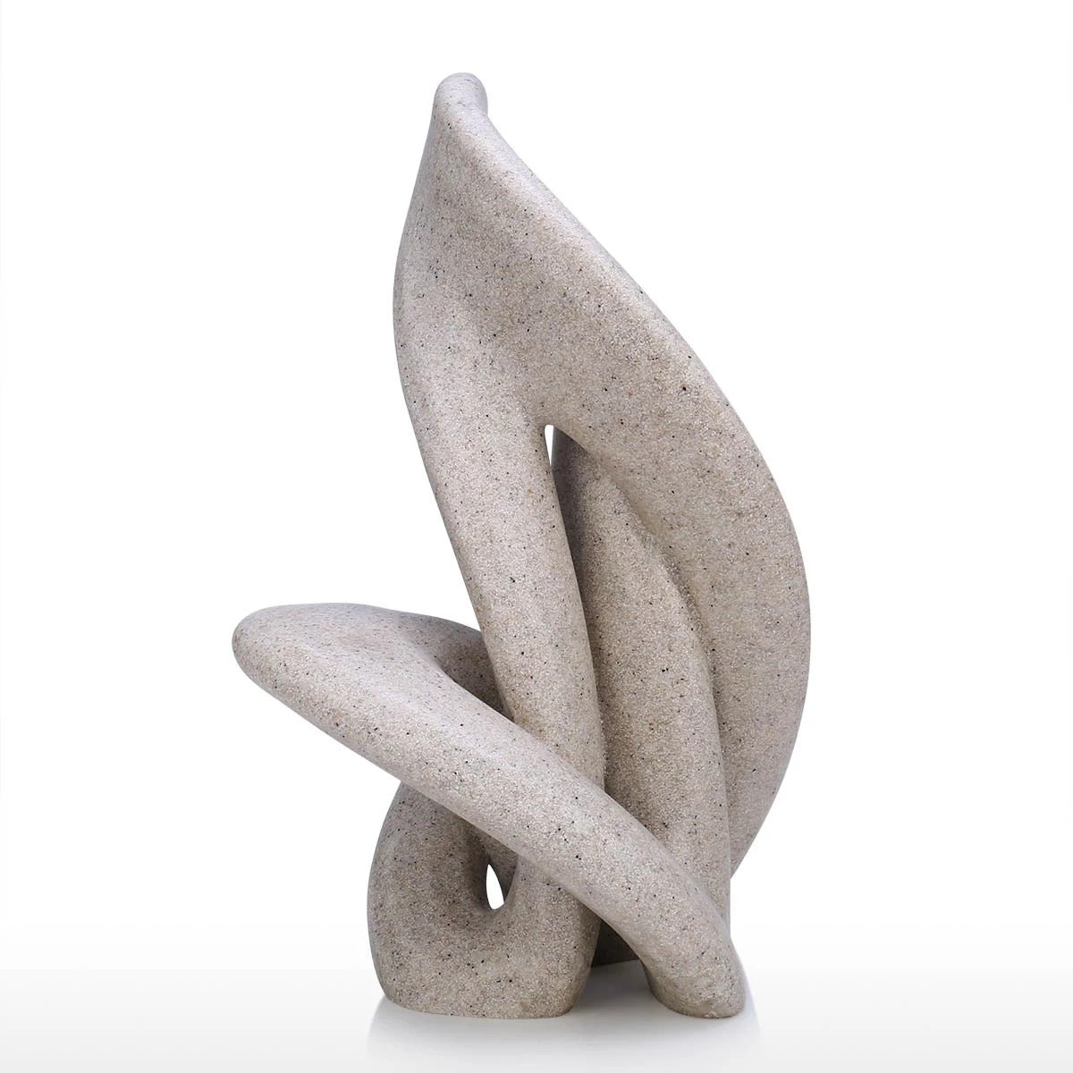 Abstract and Modern Geometric White Sculpture by Resin For Table Decor