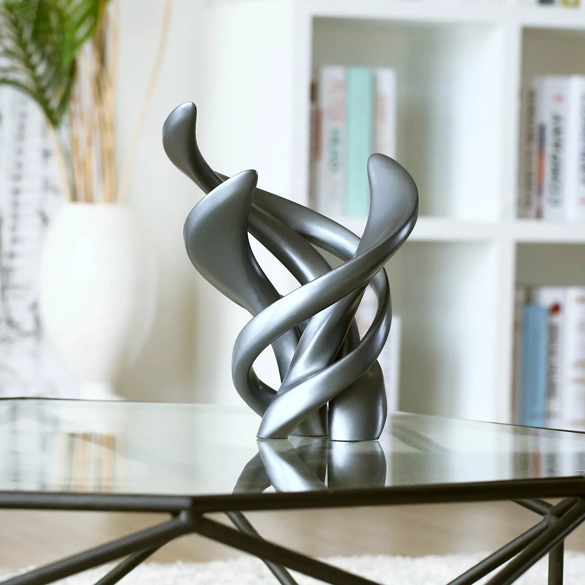 Accent Decor with Abstract Sculpture Grey Bedroom & Living Room Ideas