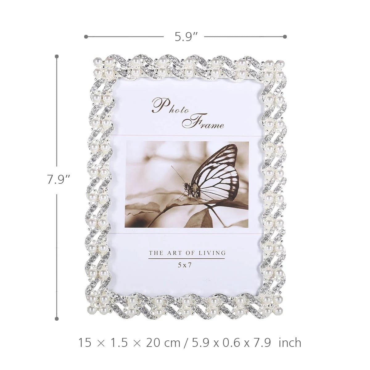 Bead White Decorative Picture Frame