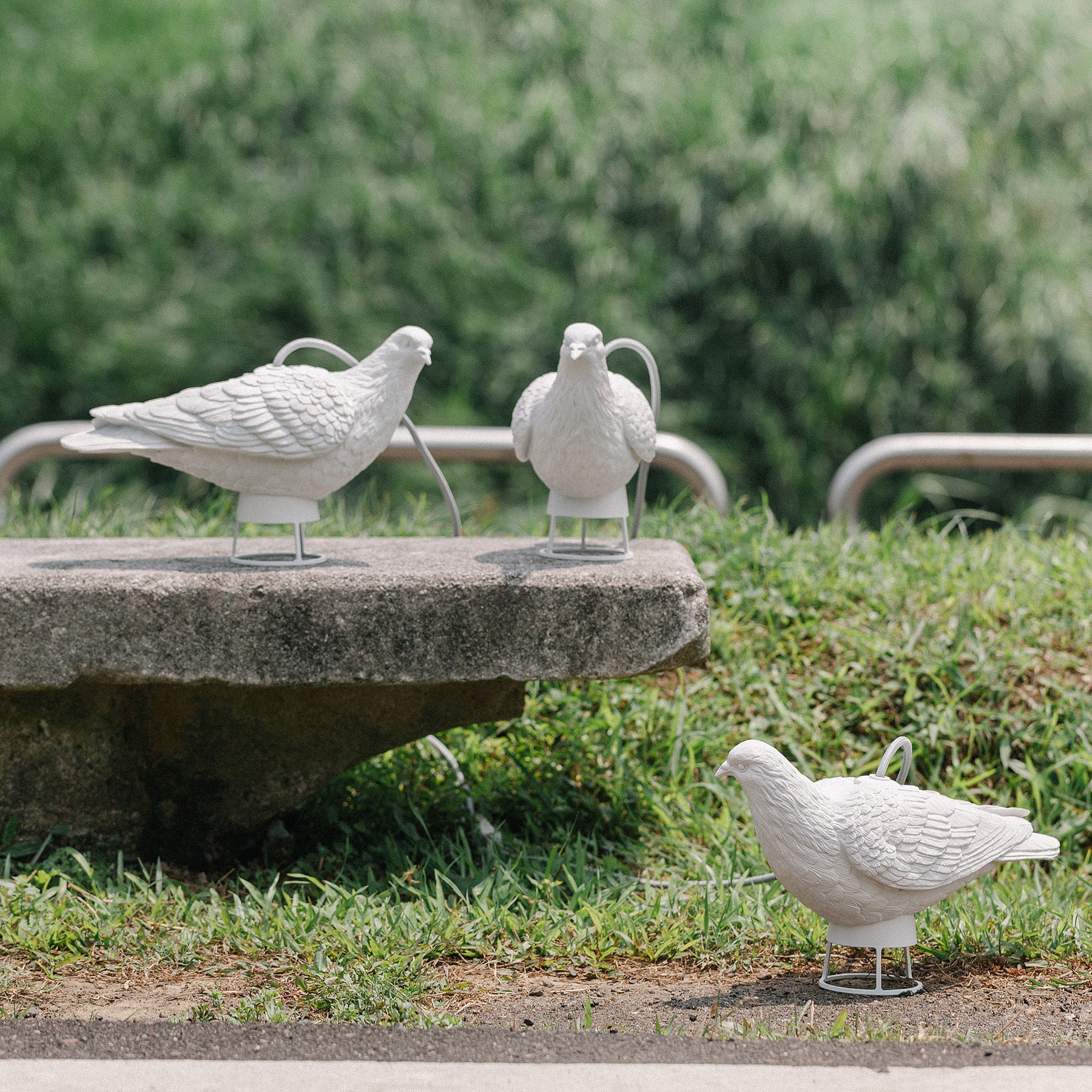 Bird Table Lamp with White Sculpture