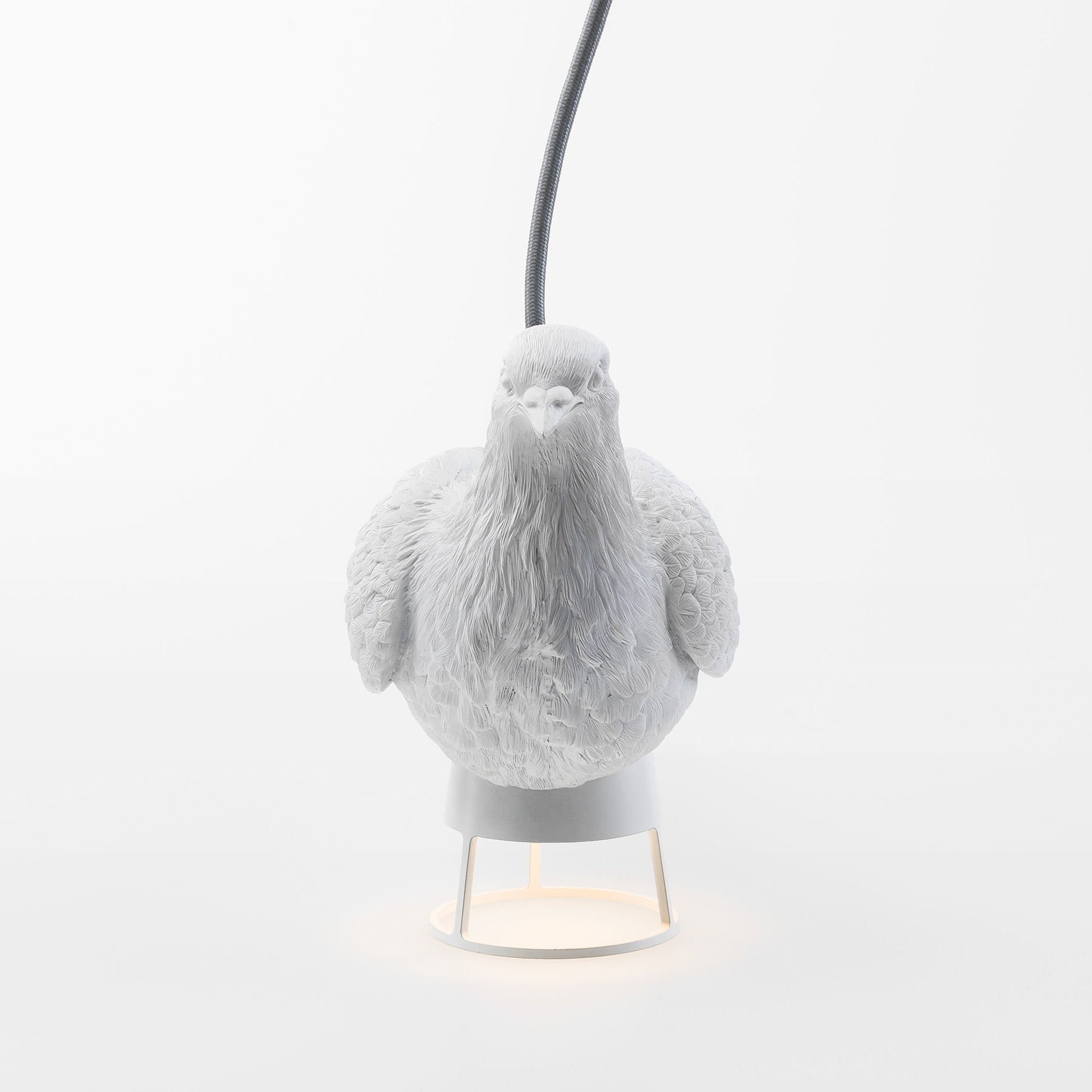 Bird Table Lamp with White Sculpture