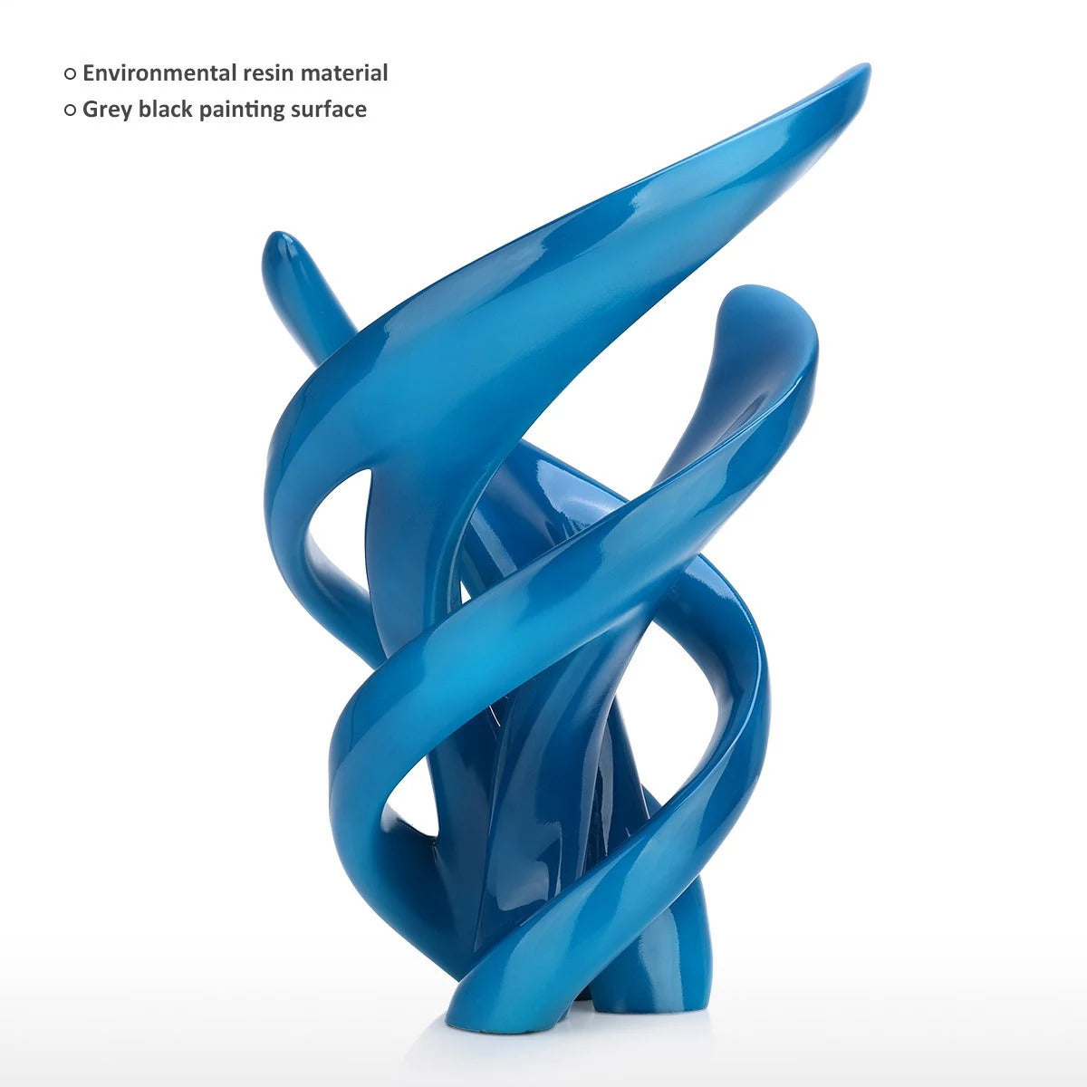 Blue Abstract and Geometric Sculpture For Accent Decor