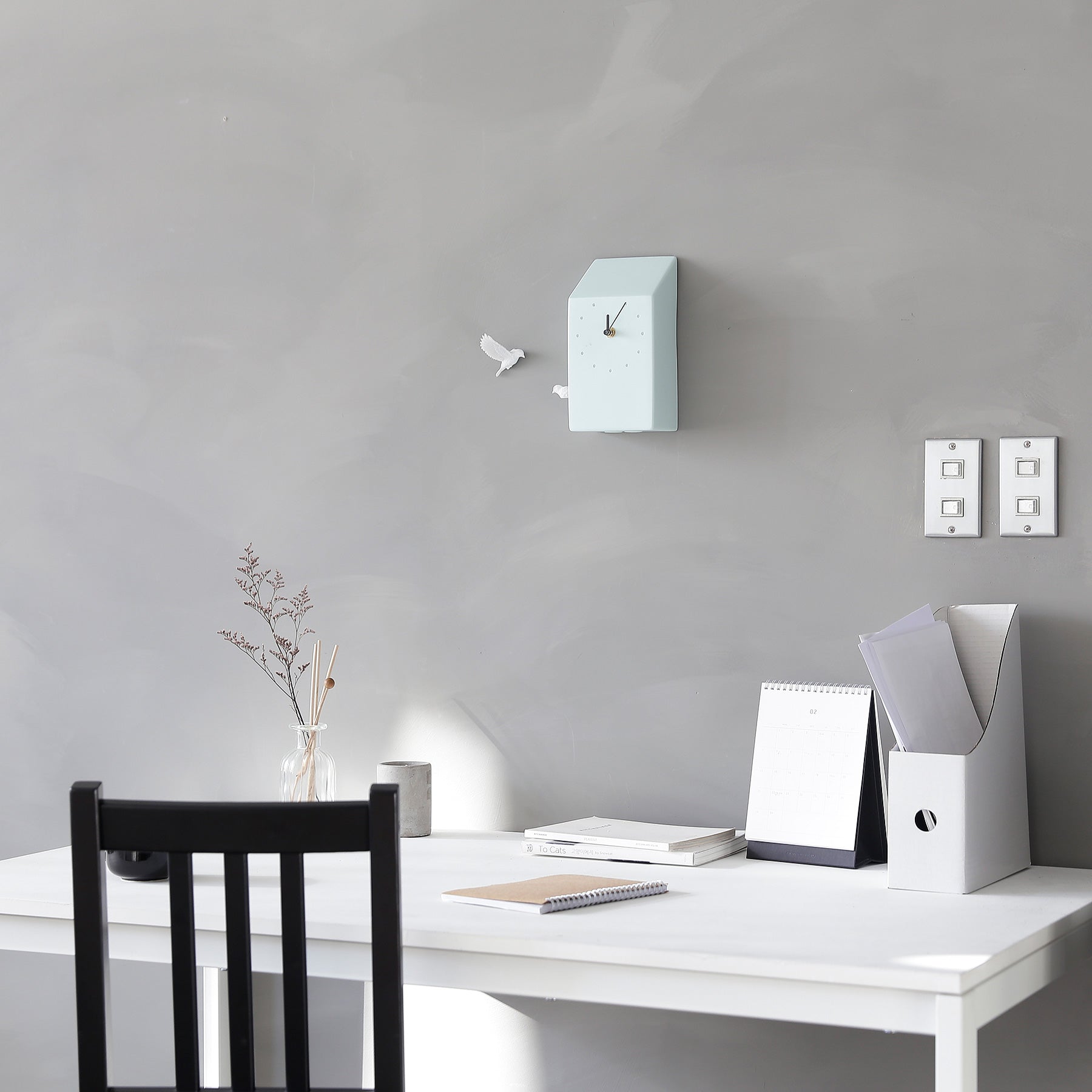 Blue Cuckoo Clock with Minimal and Modern Design