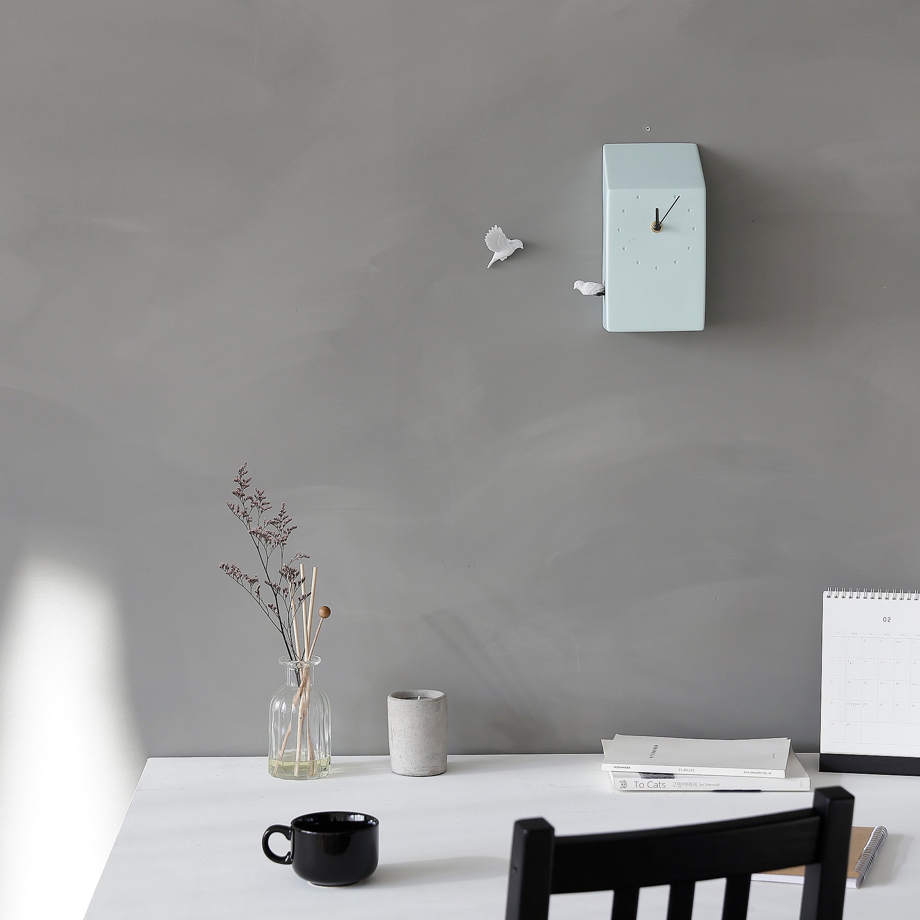 Blue Cuckoo Clock with Minimal and Modern Design