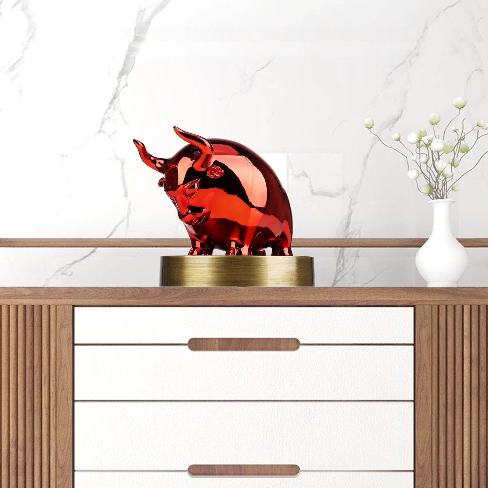 Bull Statue to Bookshelf Decor