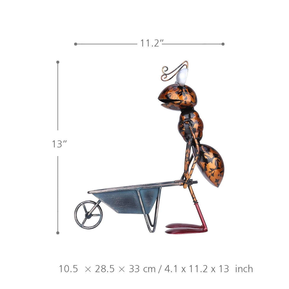 Cartoon-Hardworking Ant Figurines as Gardener to Garden Decor and Ornaments