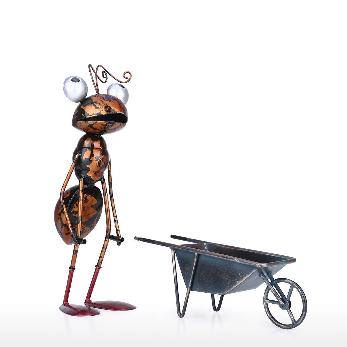 Cartoon-Hardworking Ant Figurines as Gardener to Garden Decor and Ornaments