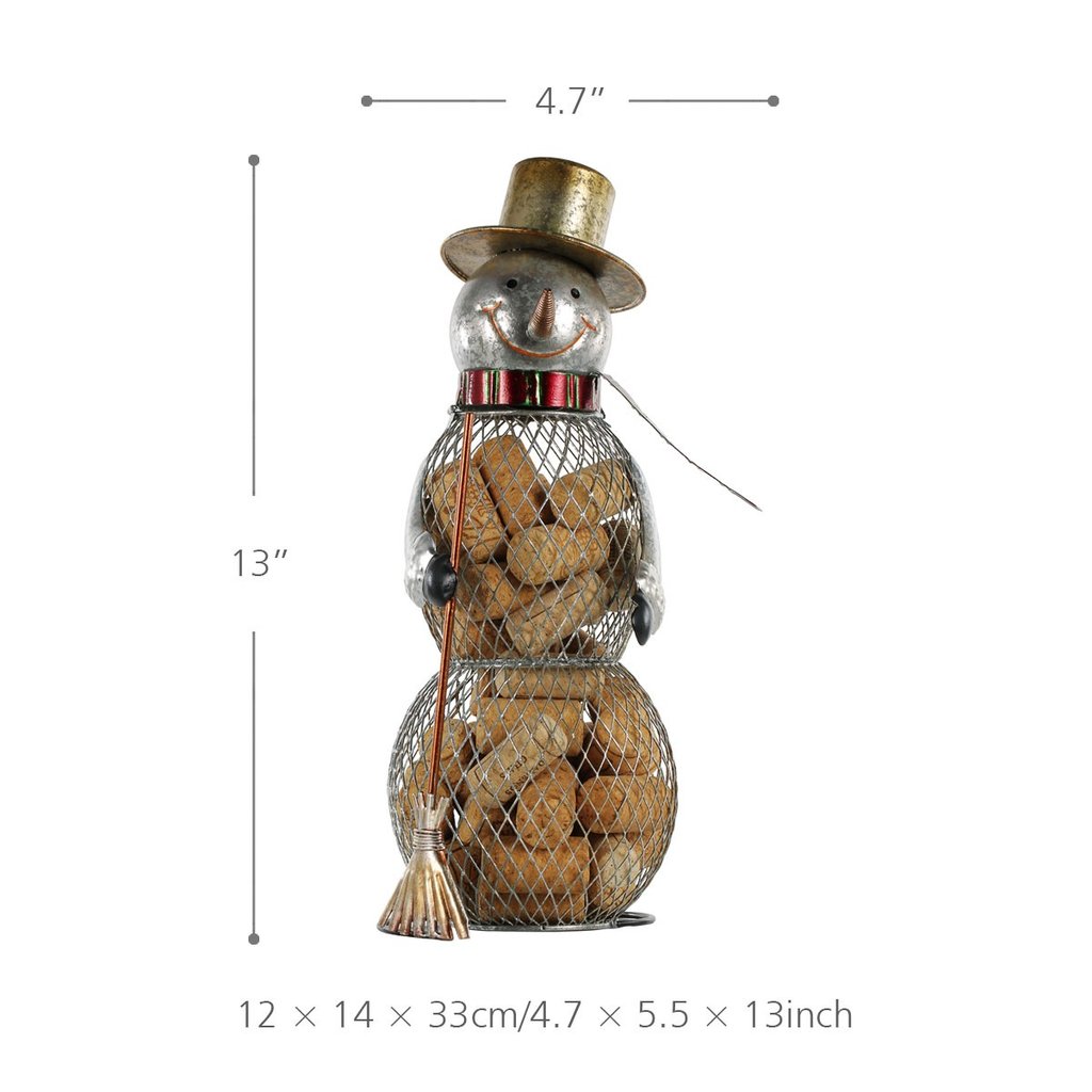 Christmas snowman ornament smiles at you, stock up on wine corks!