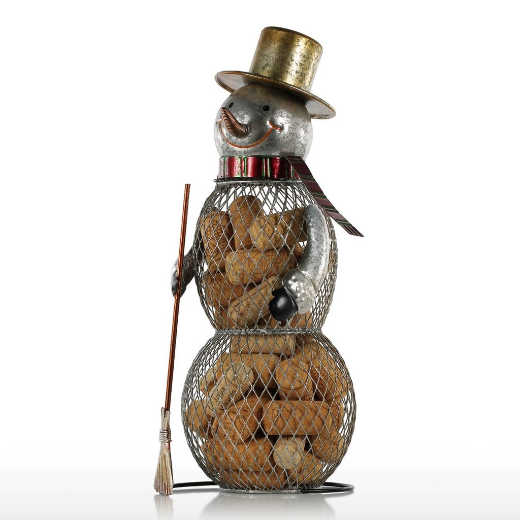 Christmas snowman ornament smiles at you, stock up on wine corks!