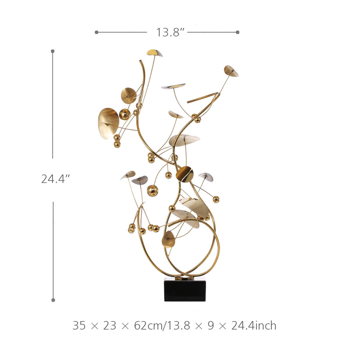 Metal Christmas Tree Sculpture by Small & Tabletop Gold Christmas Decor