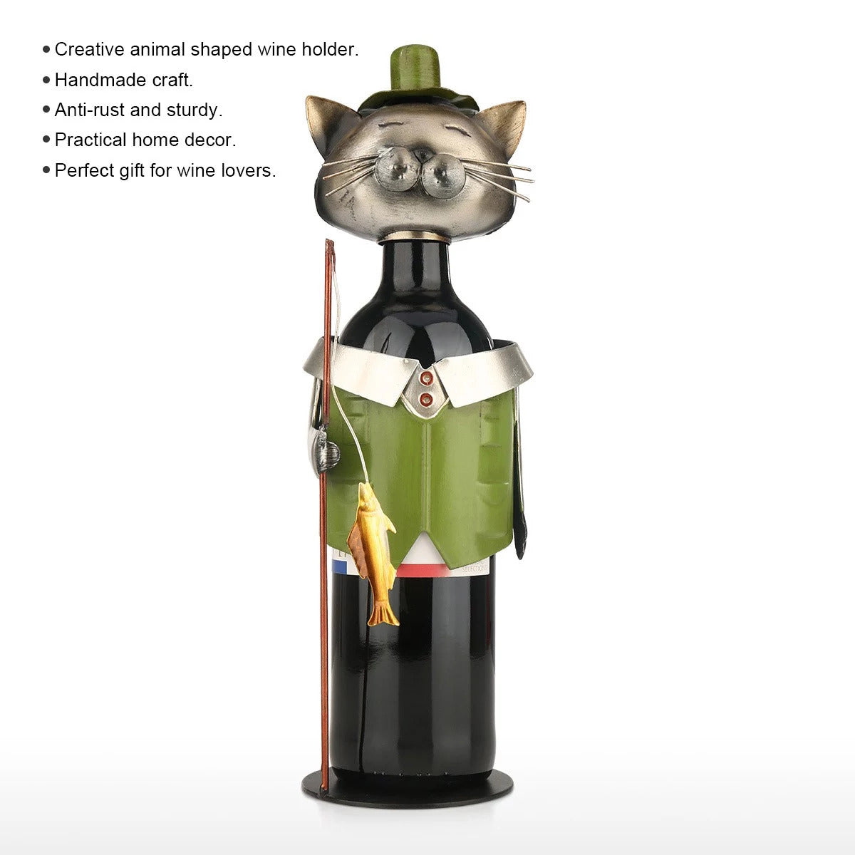 Countertop Wine Bottle Holder as Cat Ornaments