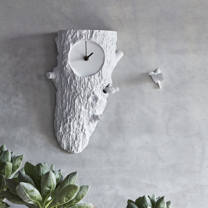 Cuckoo Clock with Modern and Contemporary Details to White Wall Art in the Peace & Naturality Home Decor