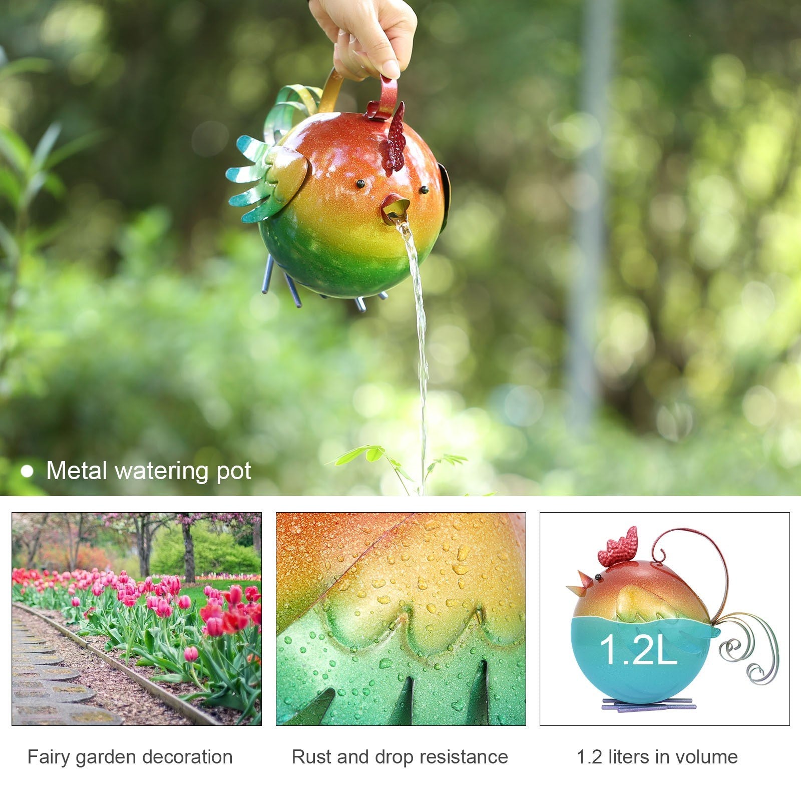 Cute animal watering pot can is the perfect for garden and yard decor!