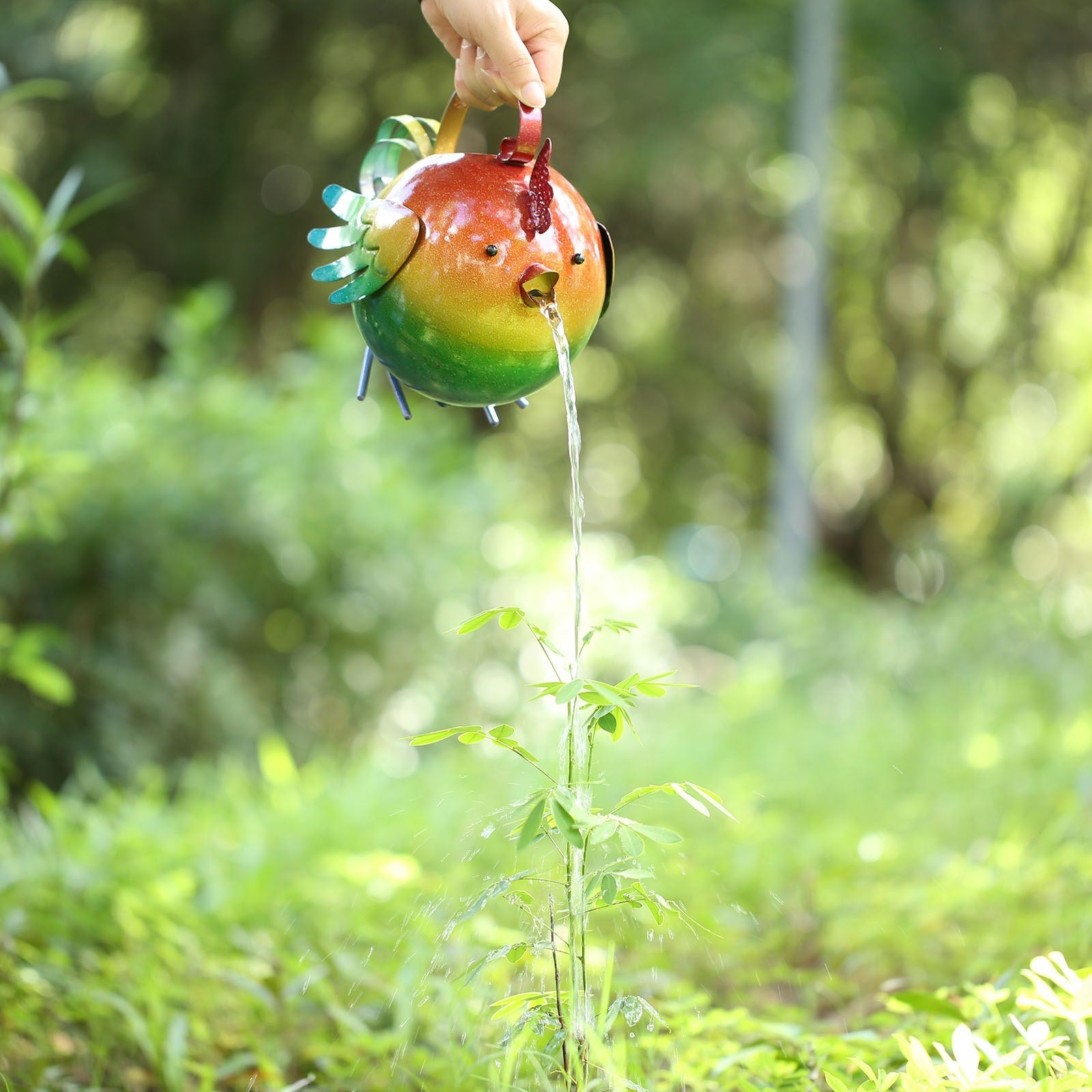 Cute animal watering pot can is the perfect for garden and yard decor!