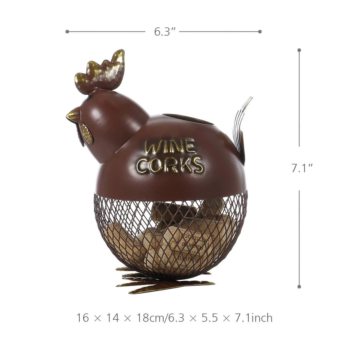 Decorative Jar with Chicken for Rustic Kitchen Countertop Decor