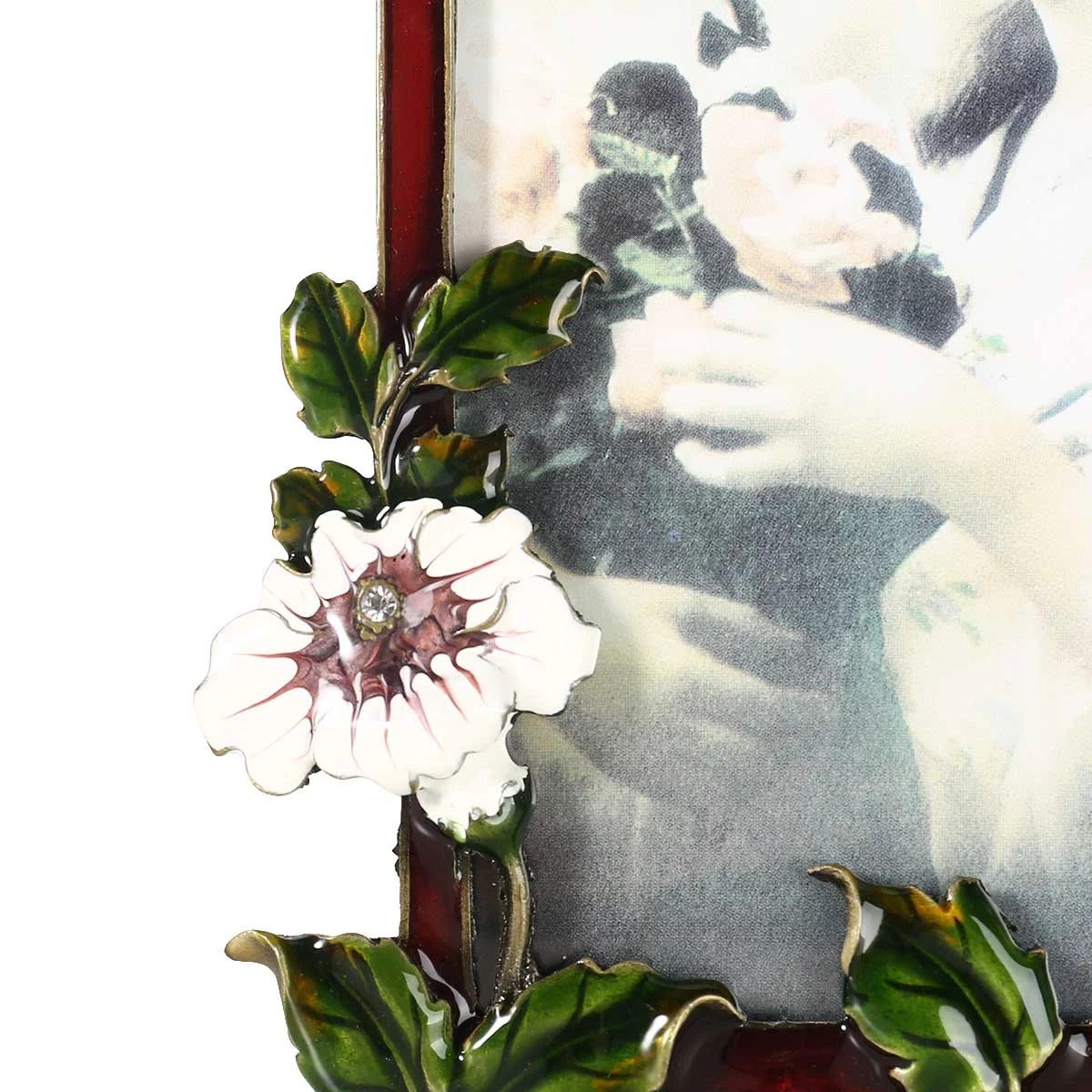 Decorative Photo Frame with Flower Brooch